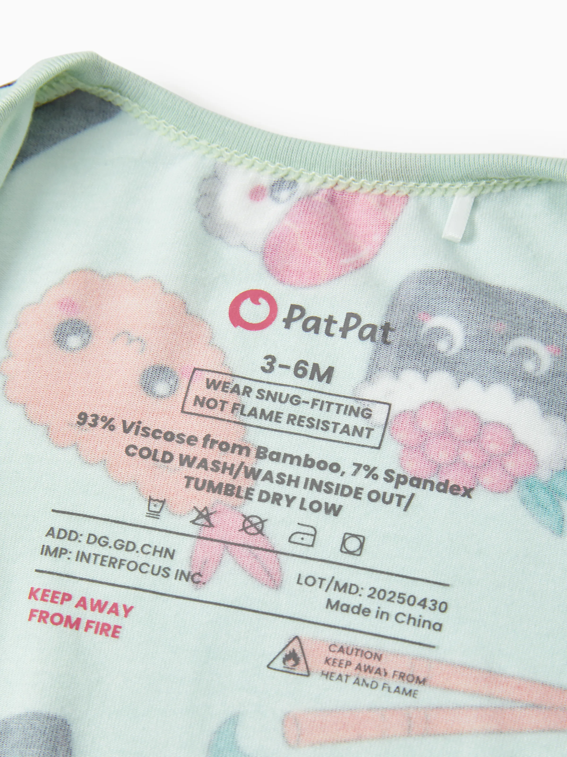 Bamboo Baby Boy / Girl 2-Way Zip Onesies Anti Slip Childlike Food Pattern Bamboo Sleepwear (Snug-Fitting)
 Green - Image 9