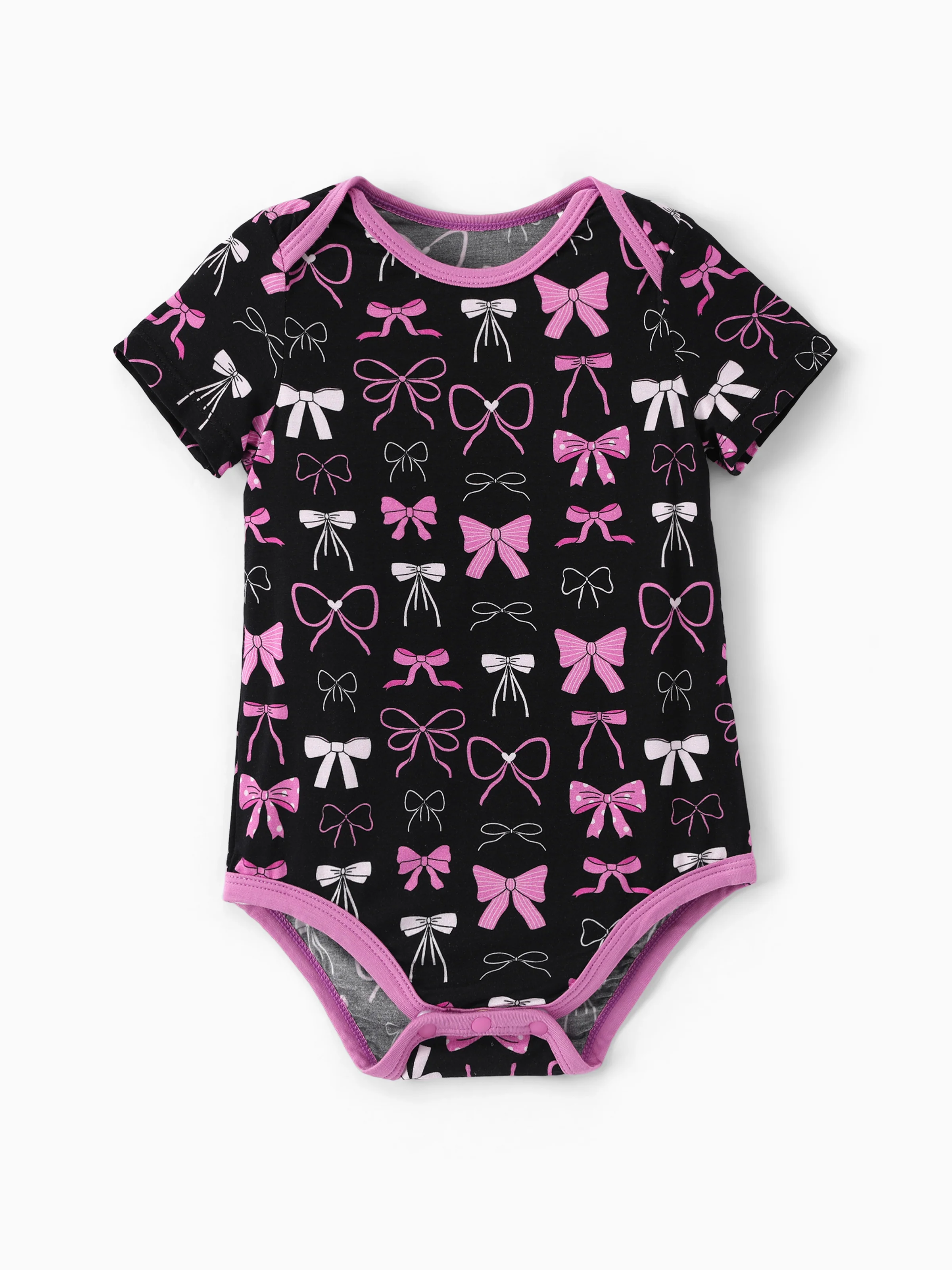 Bamboo Baby Boy/Girl 1pc Allover Print Bodysuits Pink purple