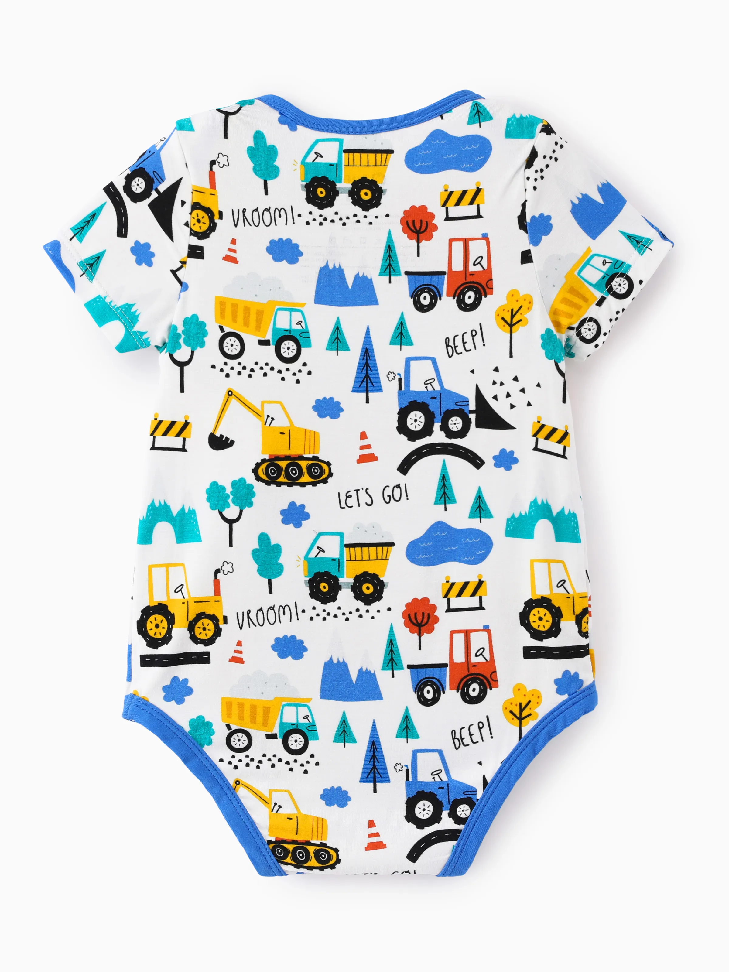 Bamboo Baby Boy/Girl 1pc Allover Print Bodysuits Royal Blue - Image 3