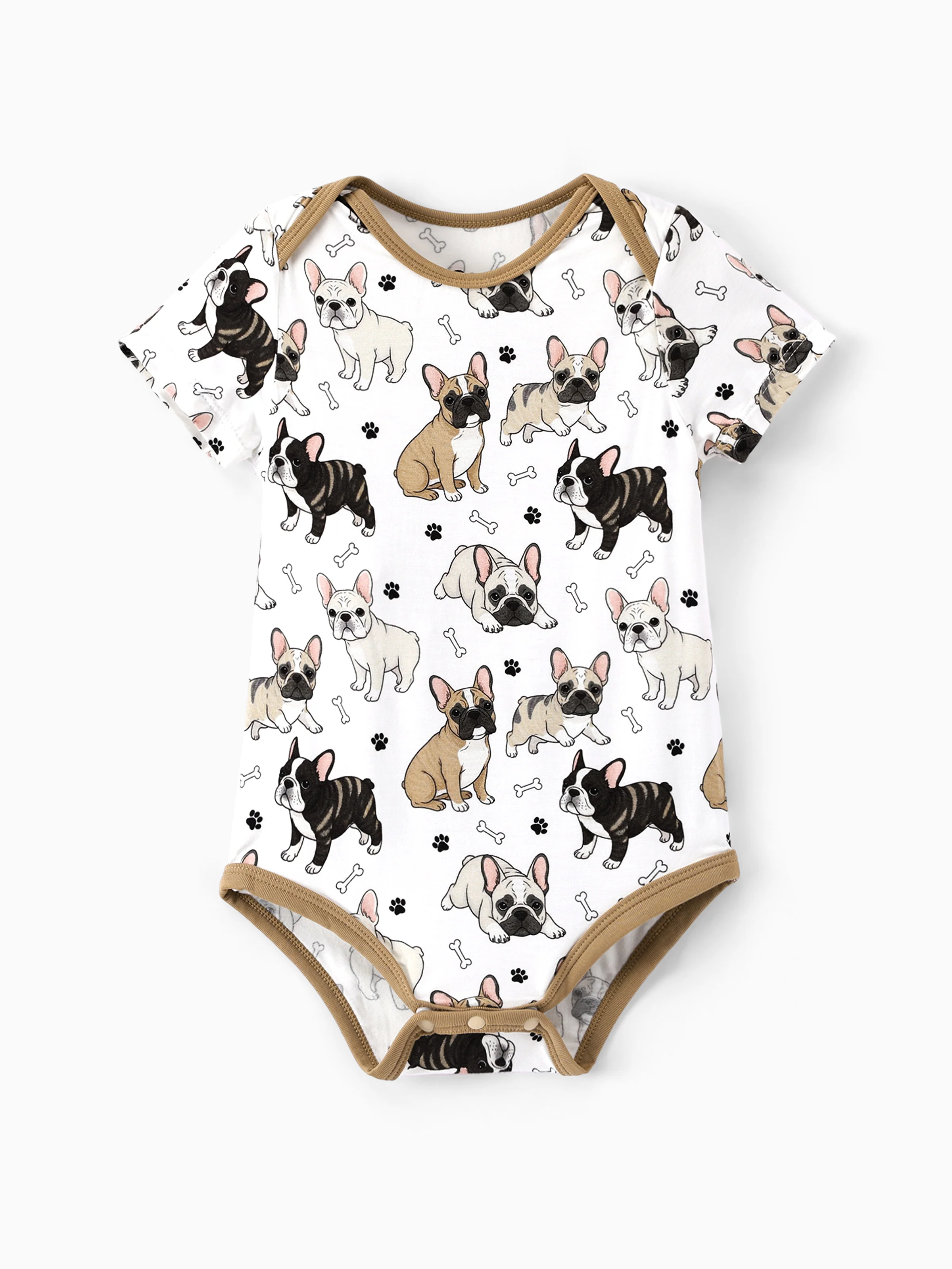 Bamboo Baby Boy/Girl 1pc Allover Print Bodysuits YellowBrown
