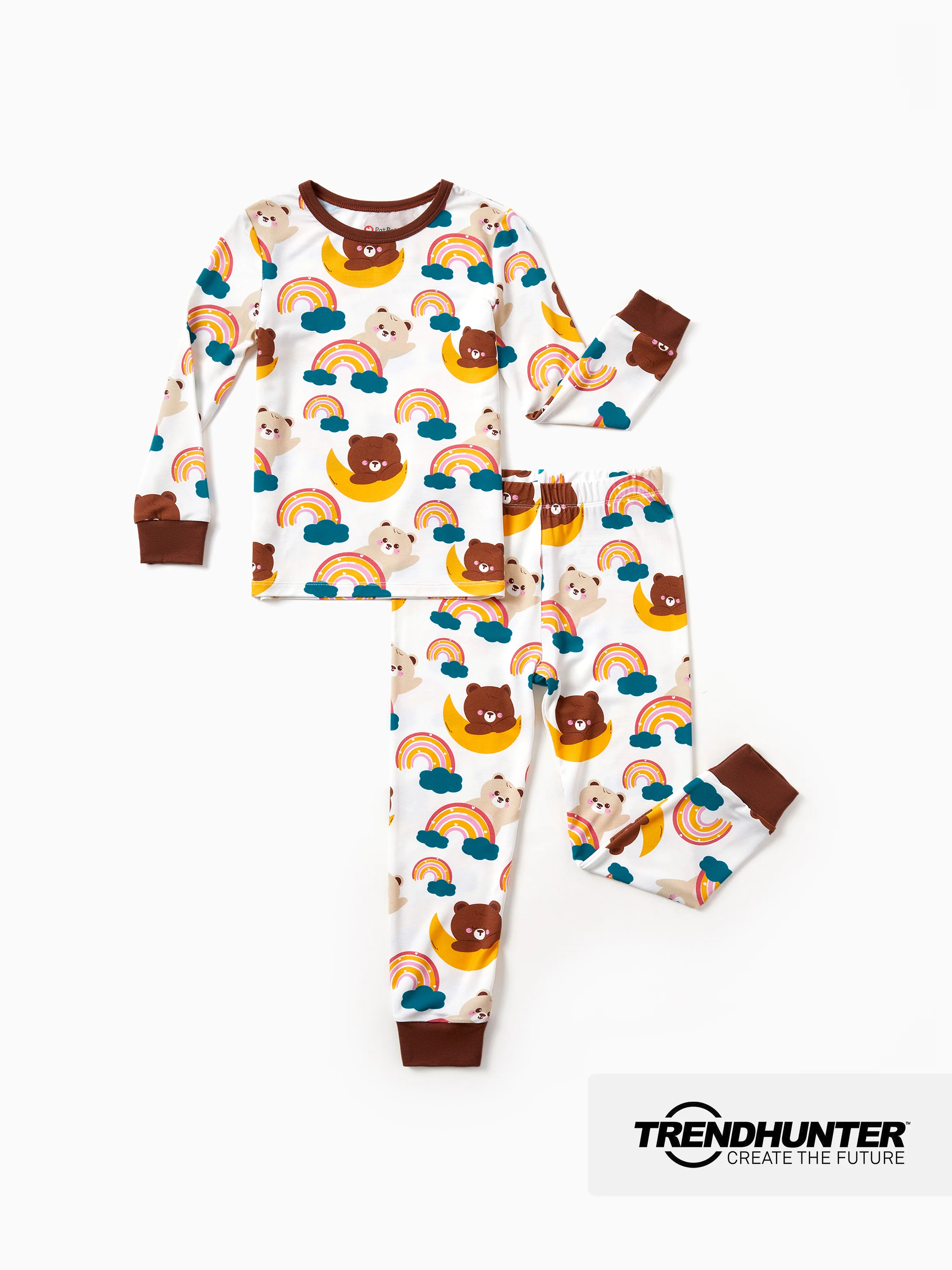 Bamboo Pajamas Set 2-Piece Childlike Animal Print Snug-Fitting Pajamas Set for Baby/Toddler Brown