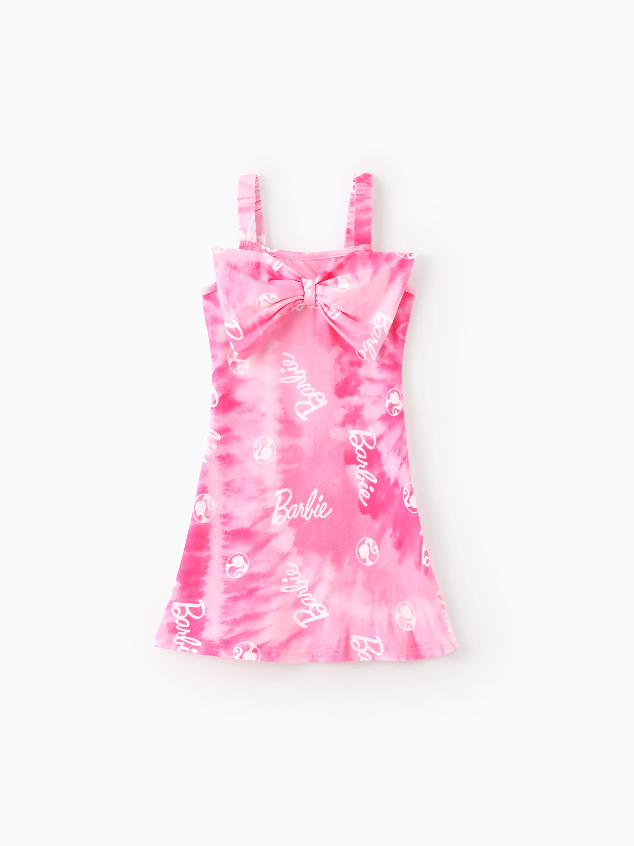 Barbie Toddler/Kid Girl 1pc Bowknot Tie-dyed Cami Dress Pink