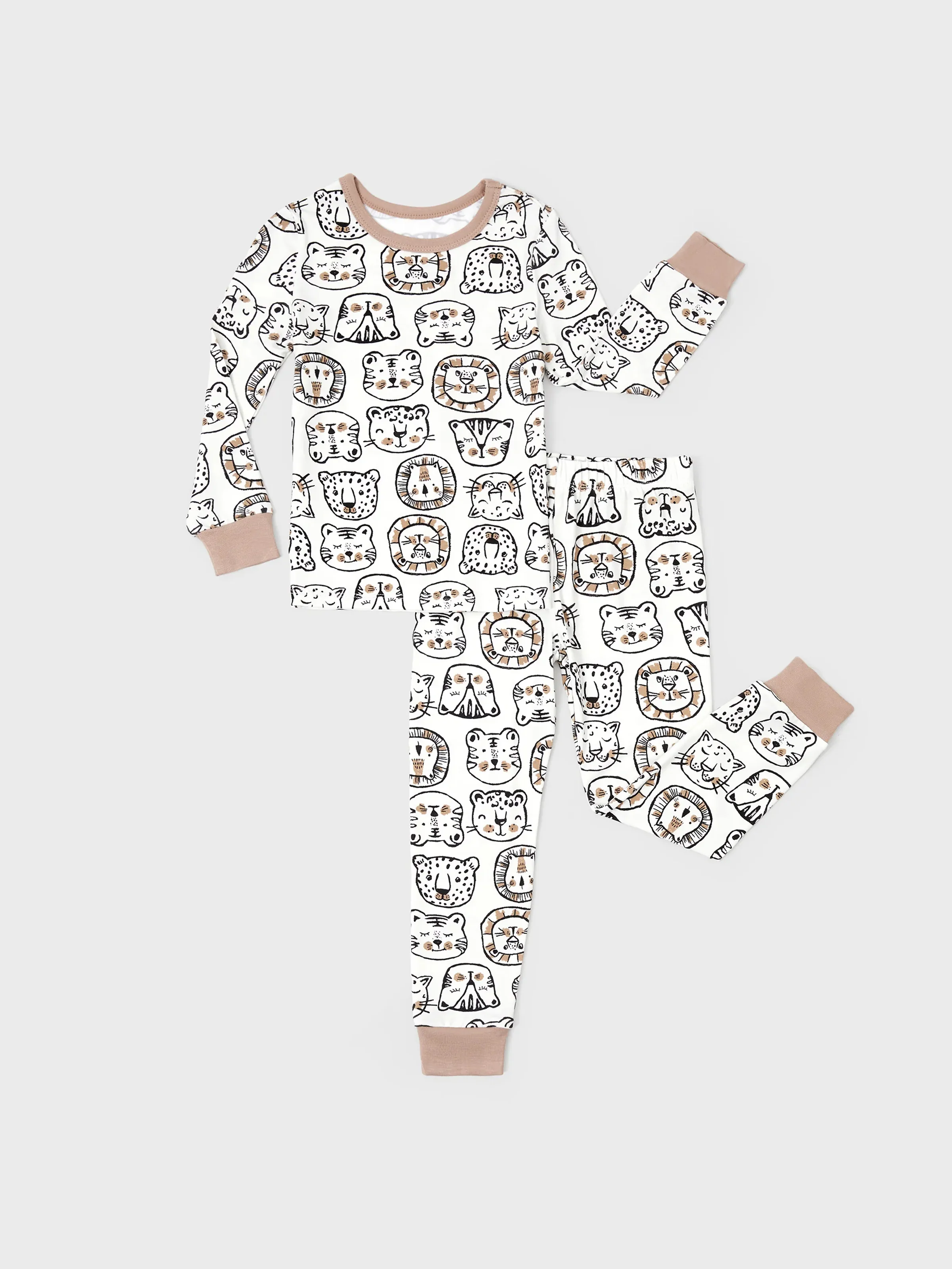 Christmas / Halloween Pajama 2-piece Bamboo Pajamas Set With Childlike Print for Baby / Toddler( Snug-Fitting) Khaki