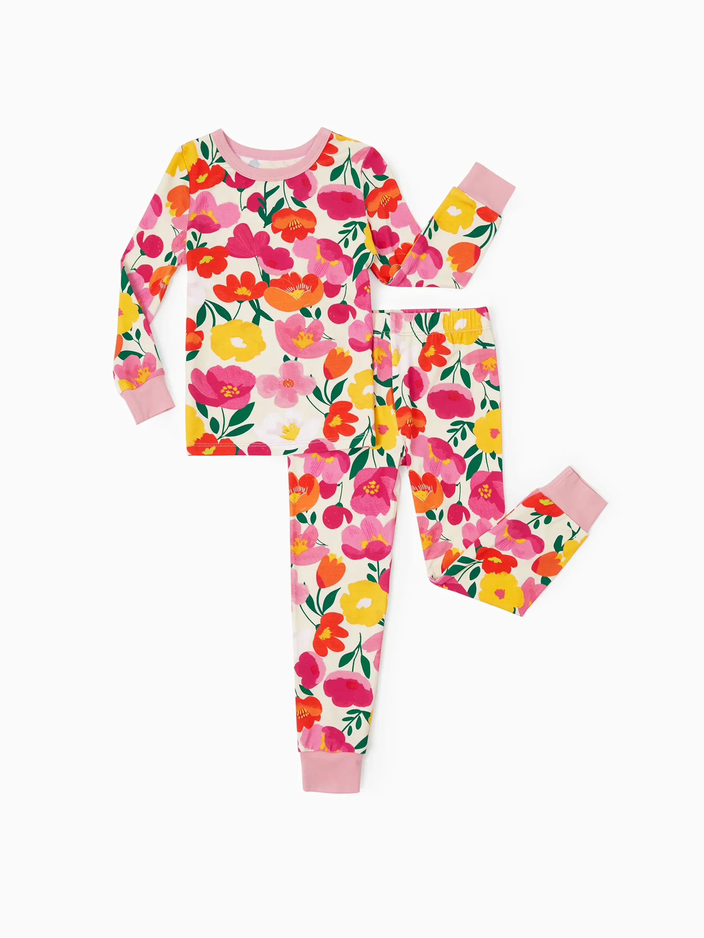 Christmas / Halloween Pajama 2-piece Bamboo Pajamas Set With Childlike Print for Baby / Toddler( Snug-Fitting) Pink
