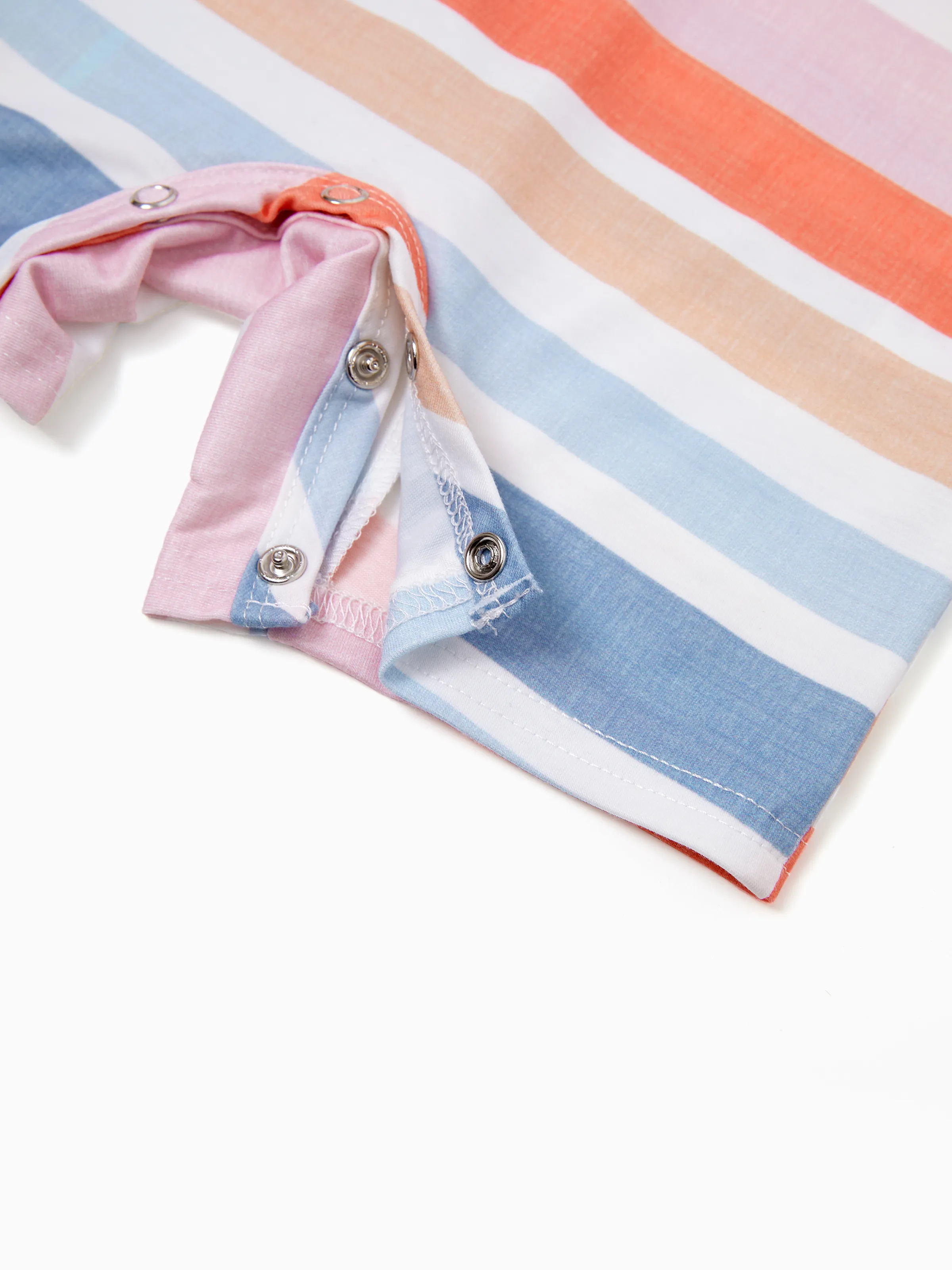 Daddy and Me Family Matching Blue Short-sleeve Tee or Colorful Stripe Camisole Dress Multi-color - Image 18