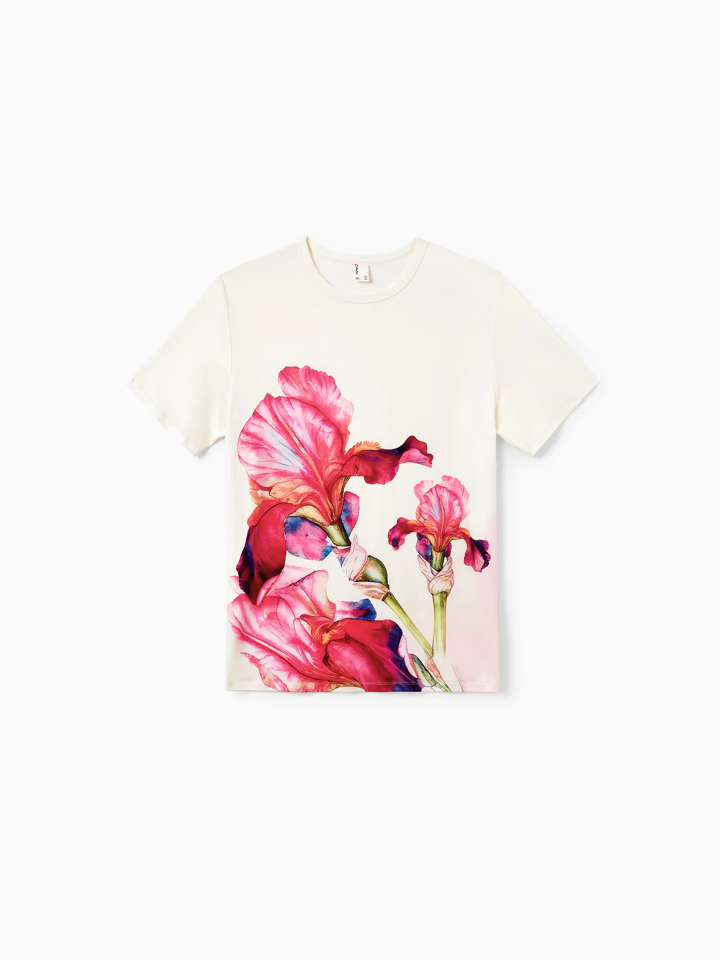 Daddy & Daughter Casual Outfit Floral Print T-shirt or Halter Dress Summer Set for Vacation Apricot - Image 6