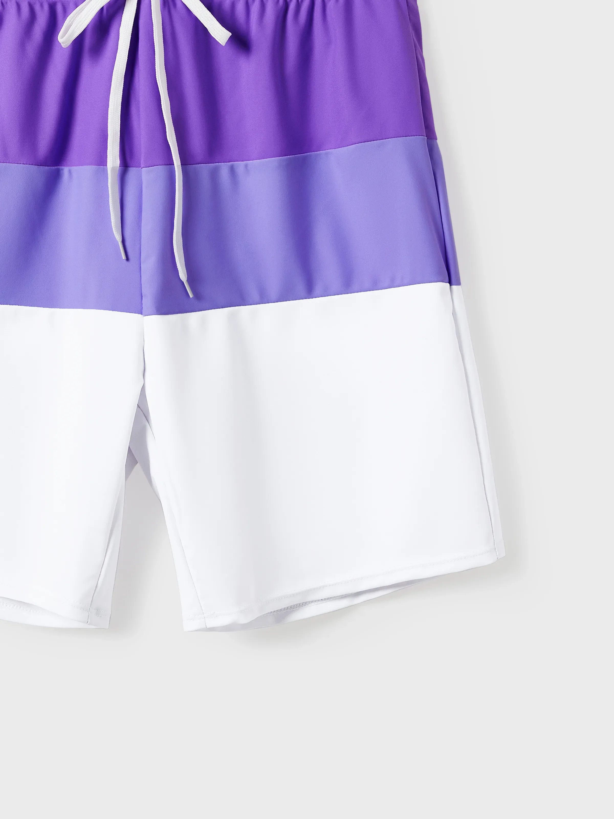 Daddy & Daughter Color-block Swim Trunks or One-shoulder Side Knot One-Piece Swimsuit (Quick-Dry) ColorBlock - Image 5