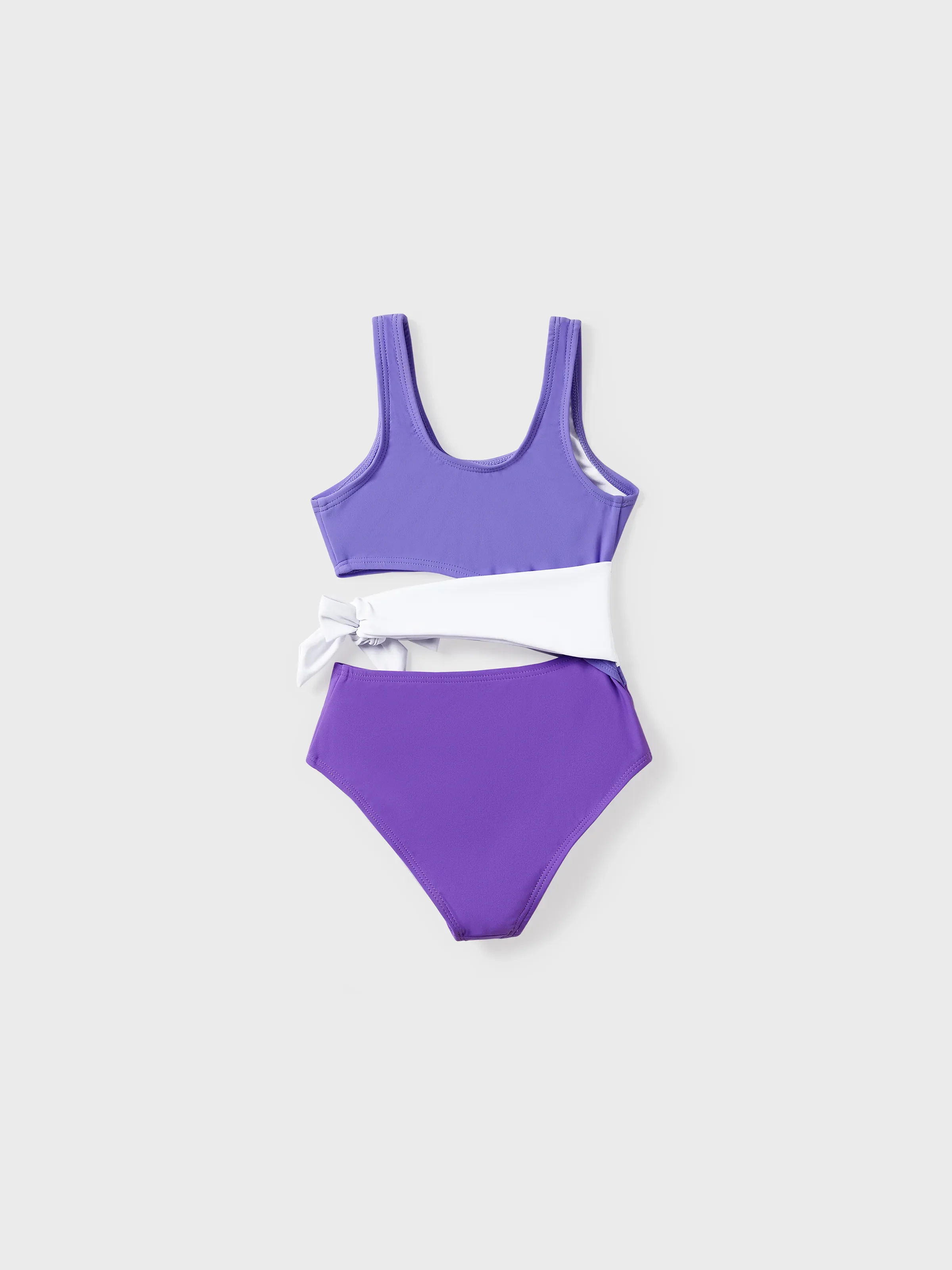 Daddy & Daughter Color-block Swim Trunks or One-shoulder Side Knot One-Piece Swimsuit (Quick-Dry) ColorBlock - Image 9