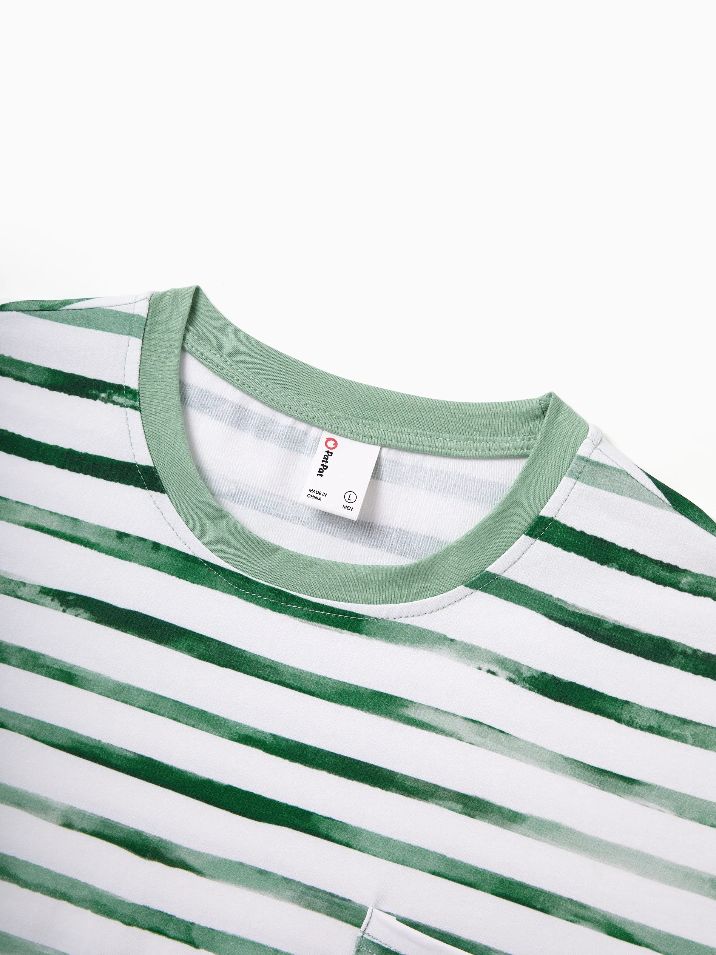 Daddy & Daughter Cotton Outfits Set Green Striped T-Shirt and Dress Set for Dad, Mom, Kids & Baby, Perfect for Summer Family Outings & Photos Green - Image 8