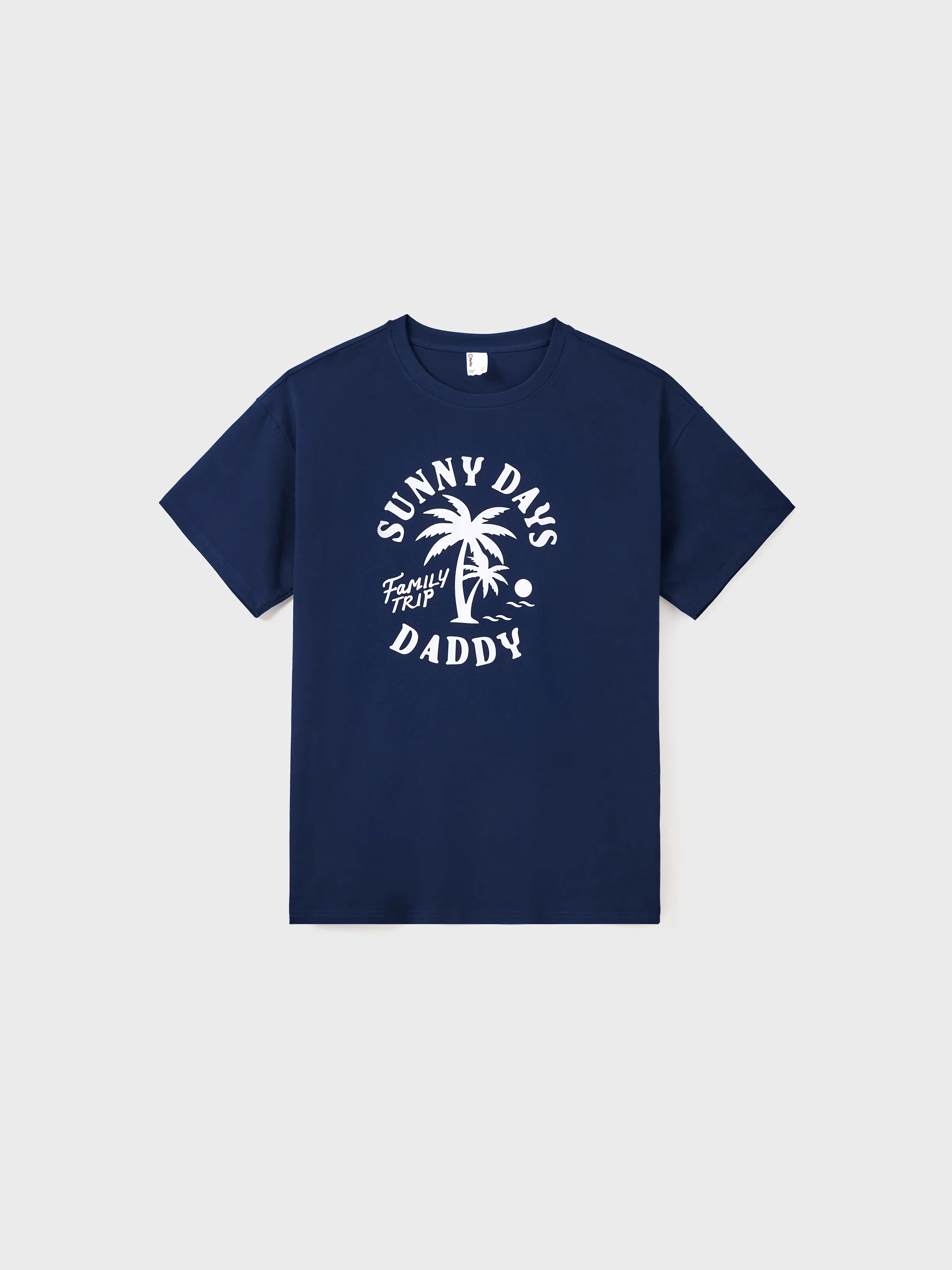 Daddy & Daughter Cotton T-Shirt & Dress Set – Sunny Days Palm Print for Dad, Mom, Baby & Toddler, Perfect for Summer Vacations & Family Outings Tibetan blue - Image 3