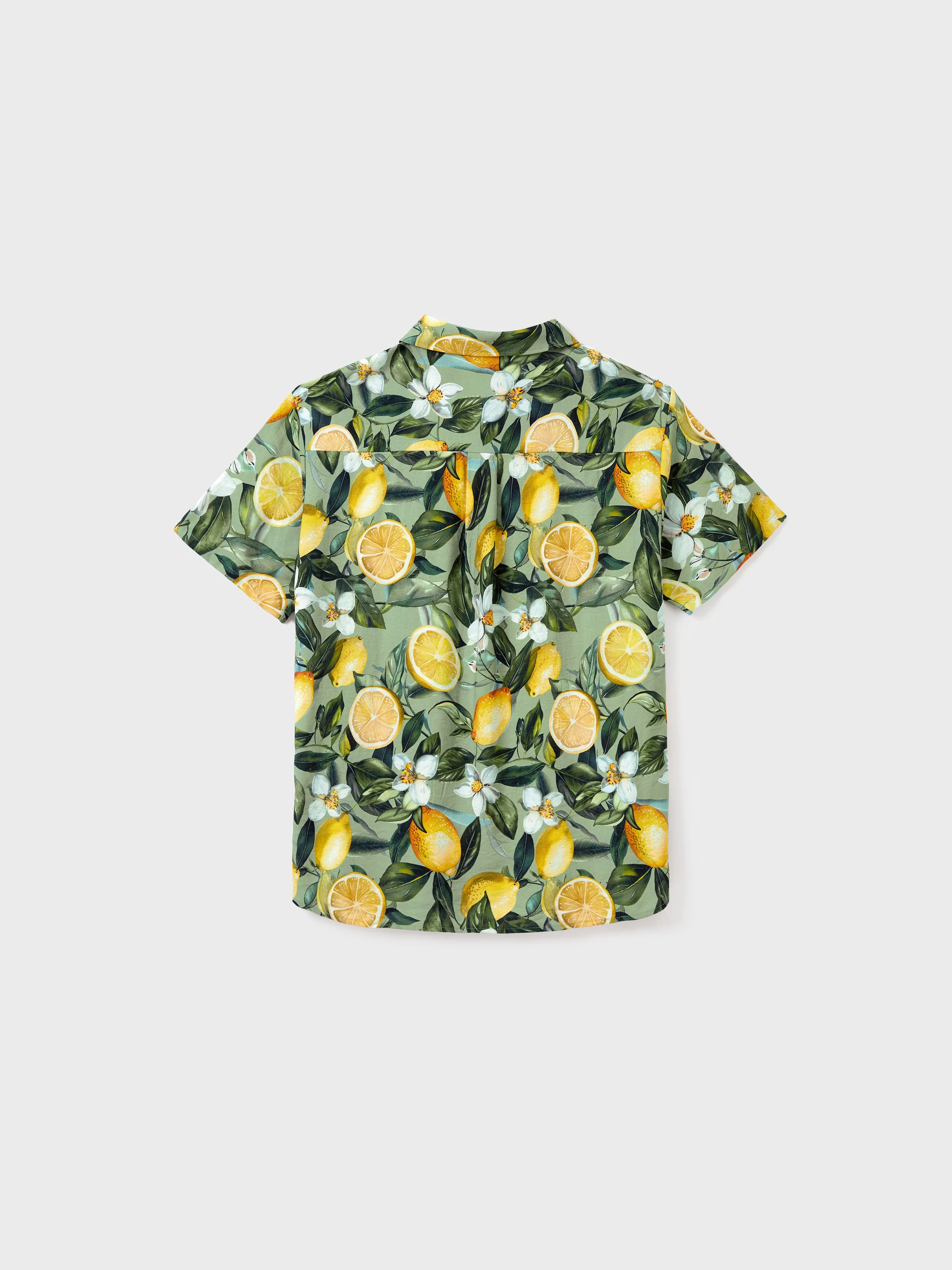 Daddy & Daughter Outfits – Lemon Print Hawaiian Shirts & Summer Dresses – Tropical Vacation Clothes for Men, Women & Kids Green - Image 7