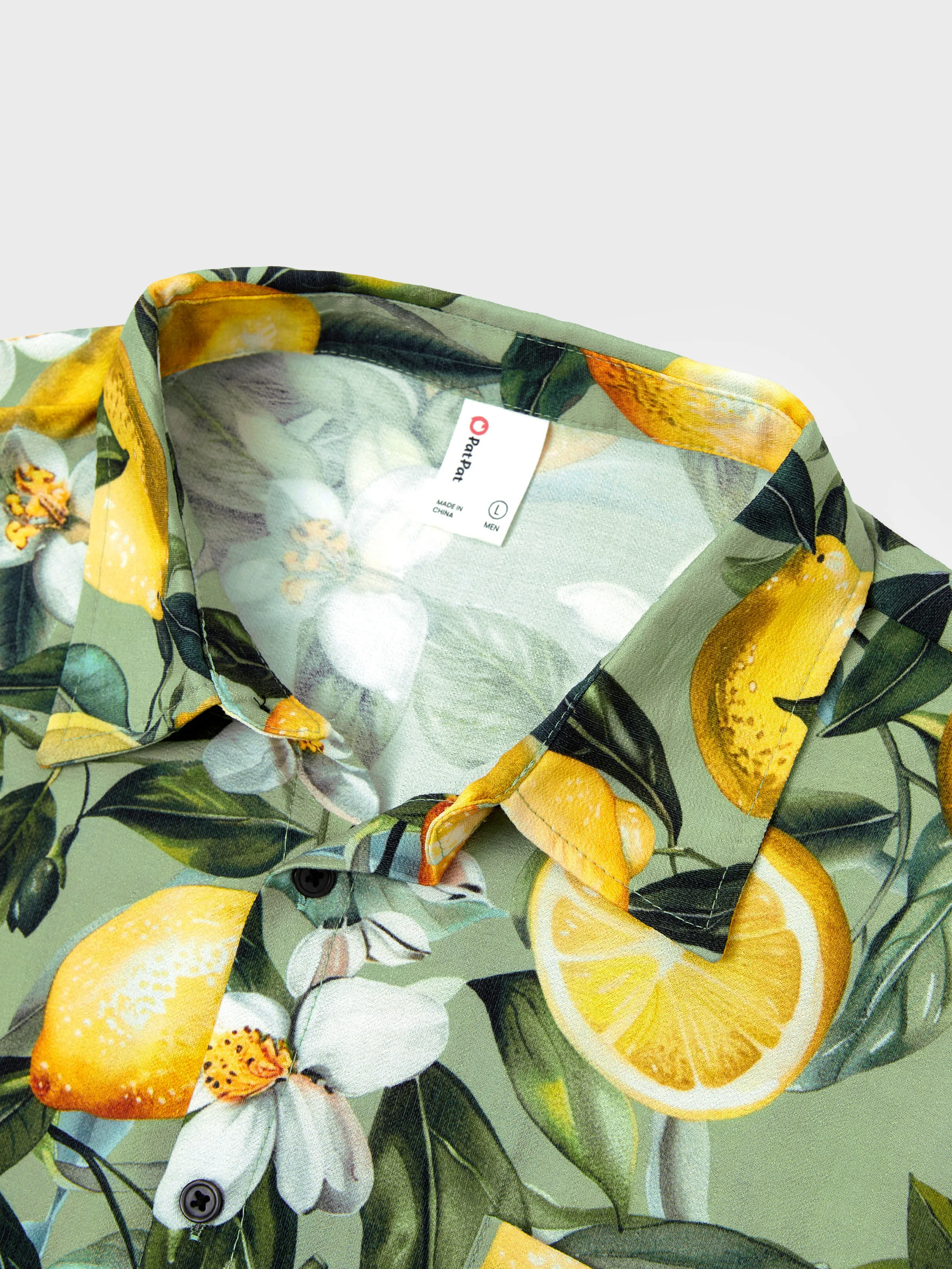 Daddy & Daughter Outfits – Lemon Print Hawaiian Shirts & Summer Dresses – Tropical Vacation Clothes for Men, Women & Kids Green - Image 8