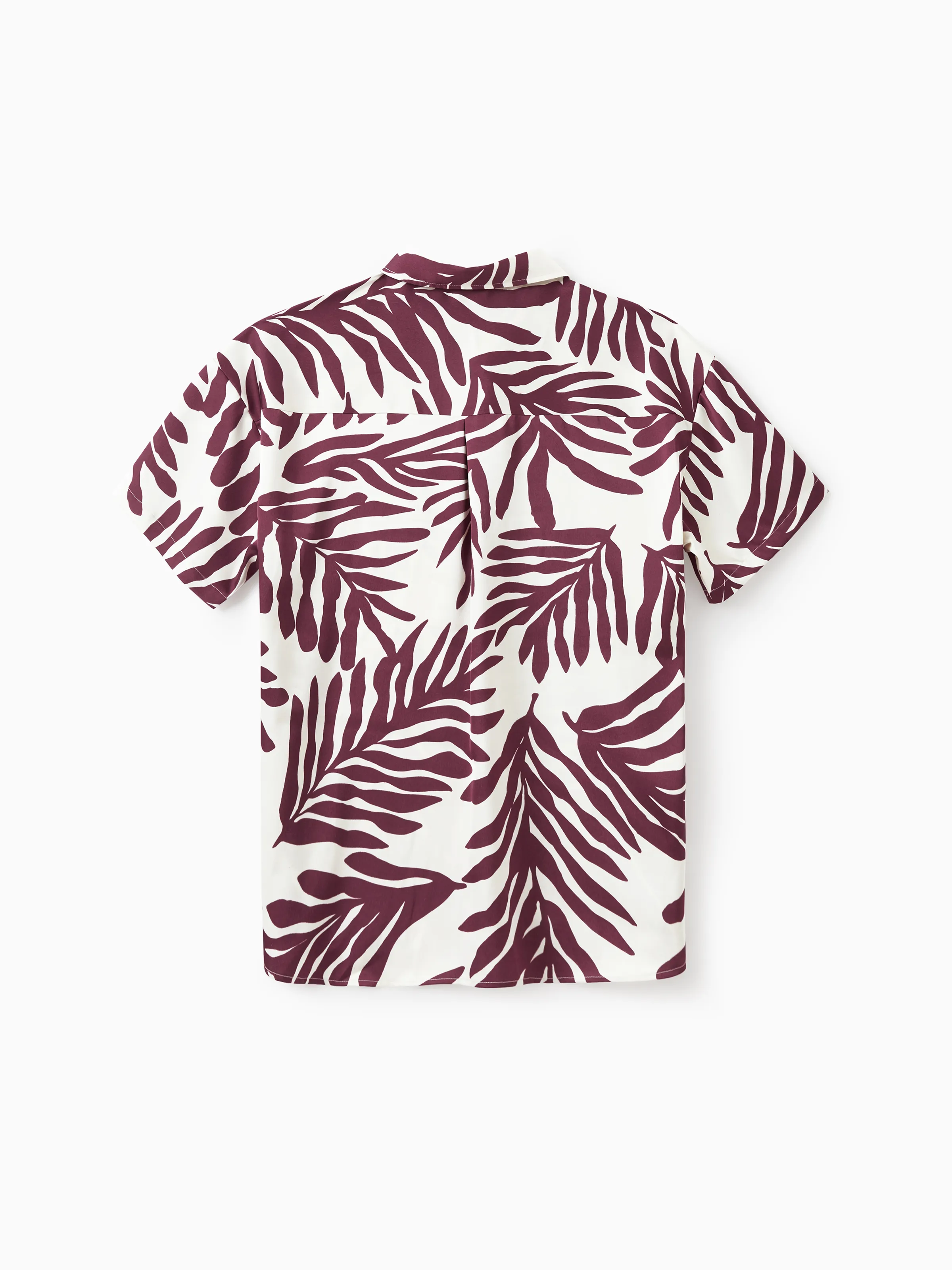 Daddy & Daughter Outfits Red Leaf Print Shirts and Strap Belted Dress for Hawaii/Cruise/Resort/Casual Wear White - Image 4