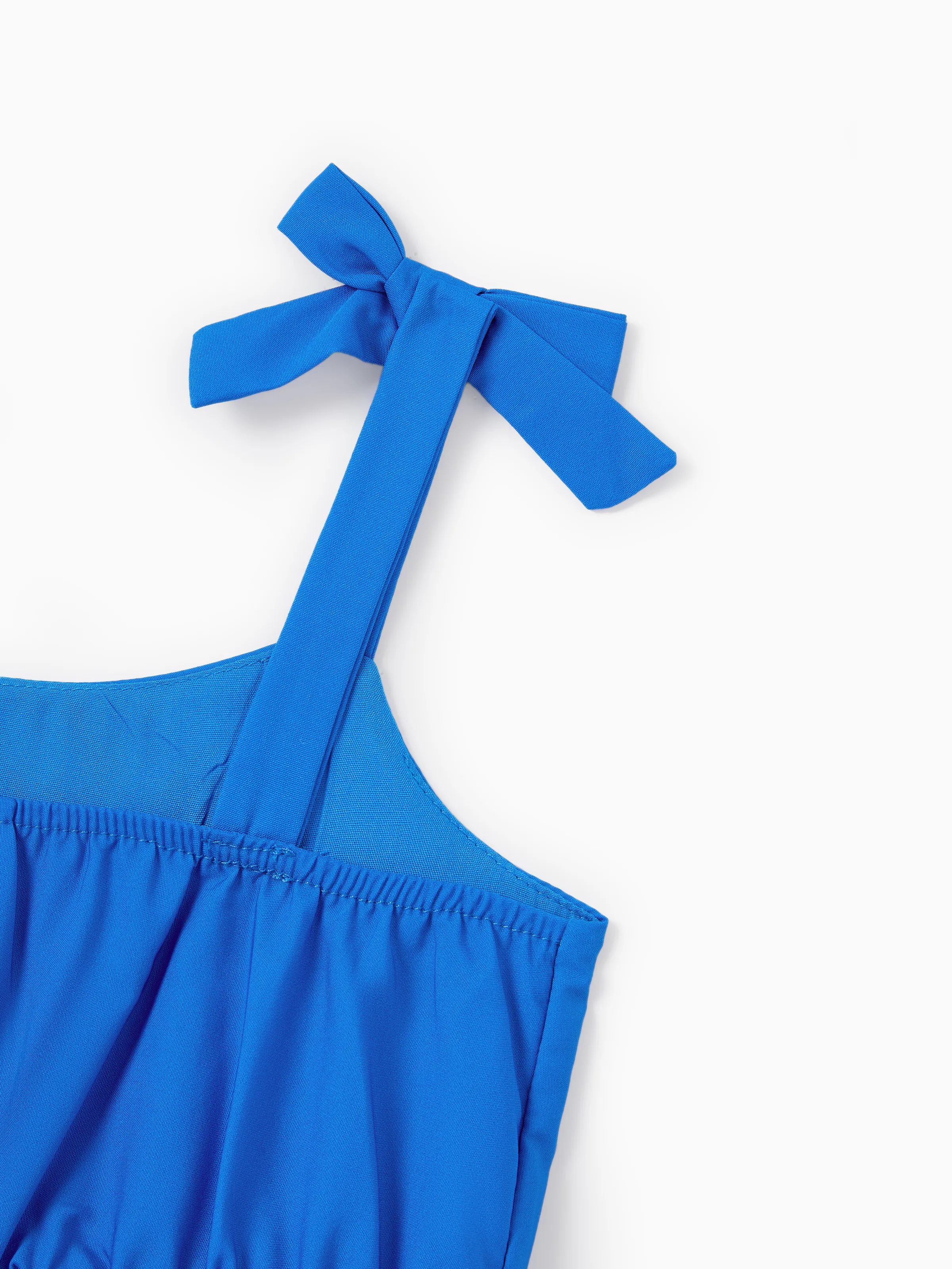 Daddy & Daughter Outfits Set Floral Sleeveless Dress or Short-sleeve T-shirt Blue - Image 11