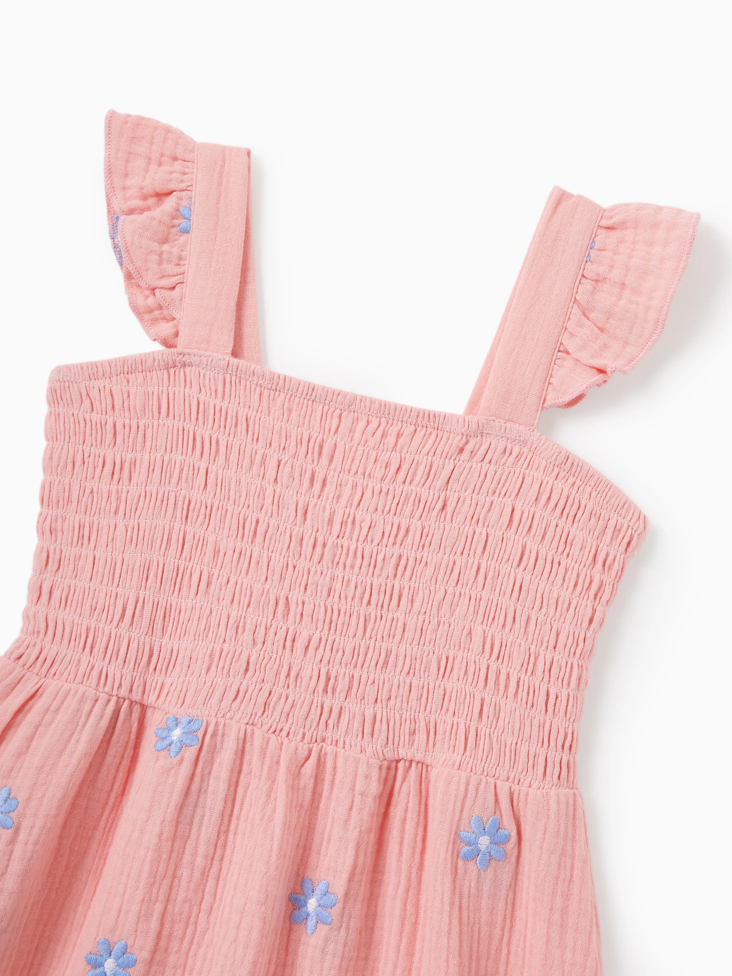 Daddy & Daughter Mauve Pink Matching Outfits, Flower Print Dress for Daughter & Solid Shirt for Dad, Ideal for Summer Family Outings & Photos - Image 10