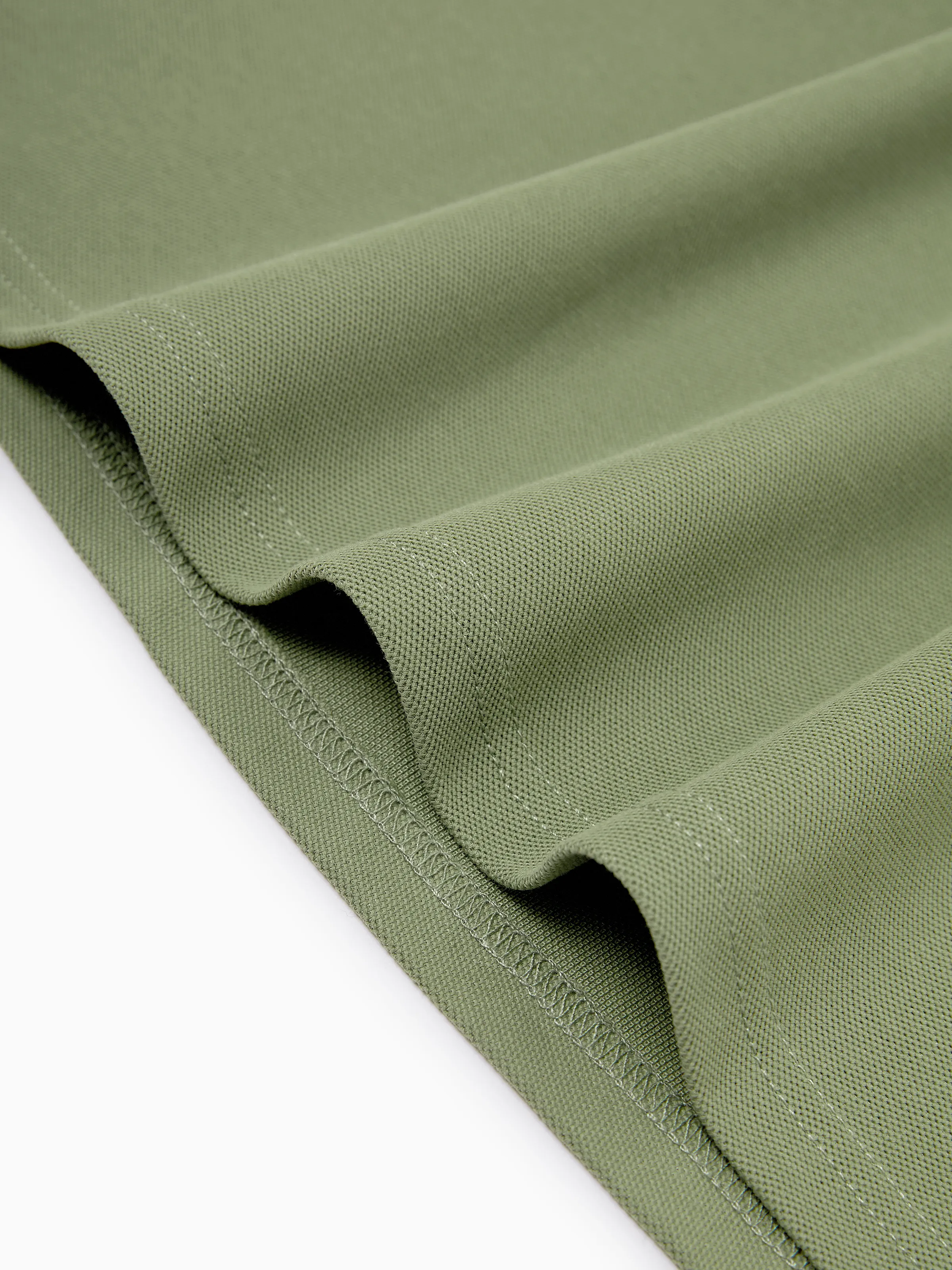 Daddy & Daughter Polo Collar Short-sleeve Shirt or V-neck Strappy Mesh Dress Green - Image 10