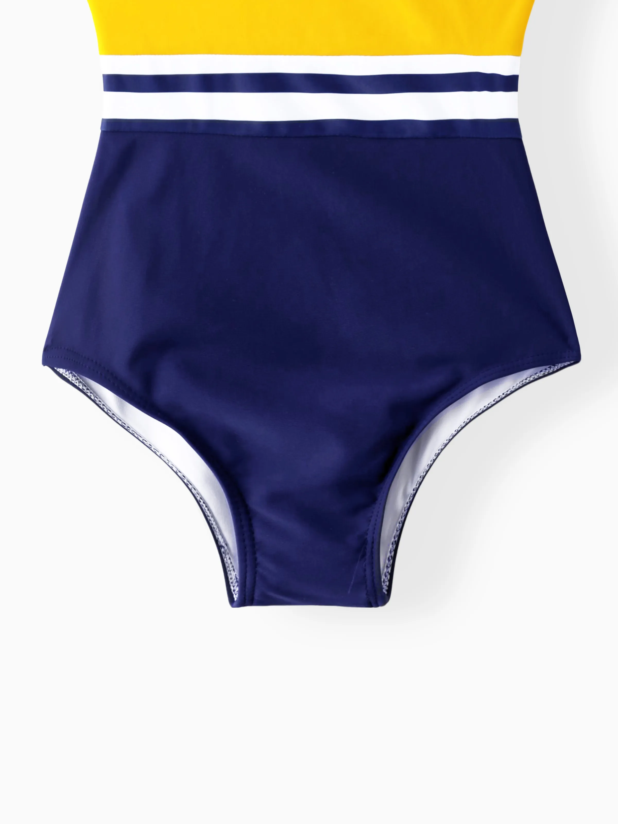 Daddy & Daughter Stripe & Colorblock Spliced One Piece Swimsuit or Swim Trunks Shorts ColorBlock - Image 11