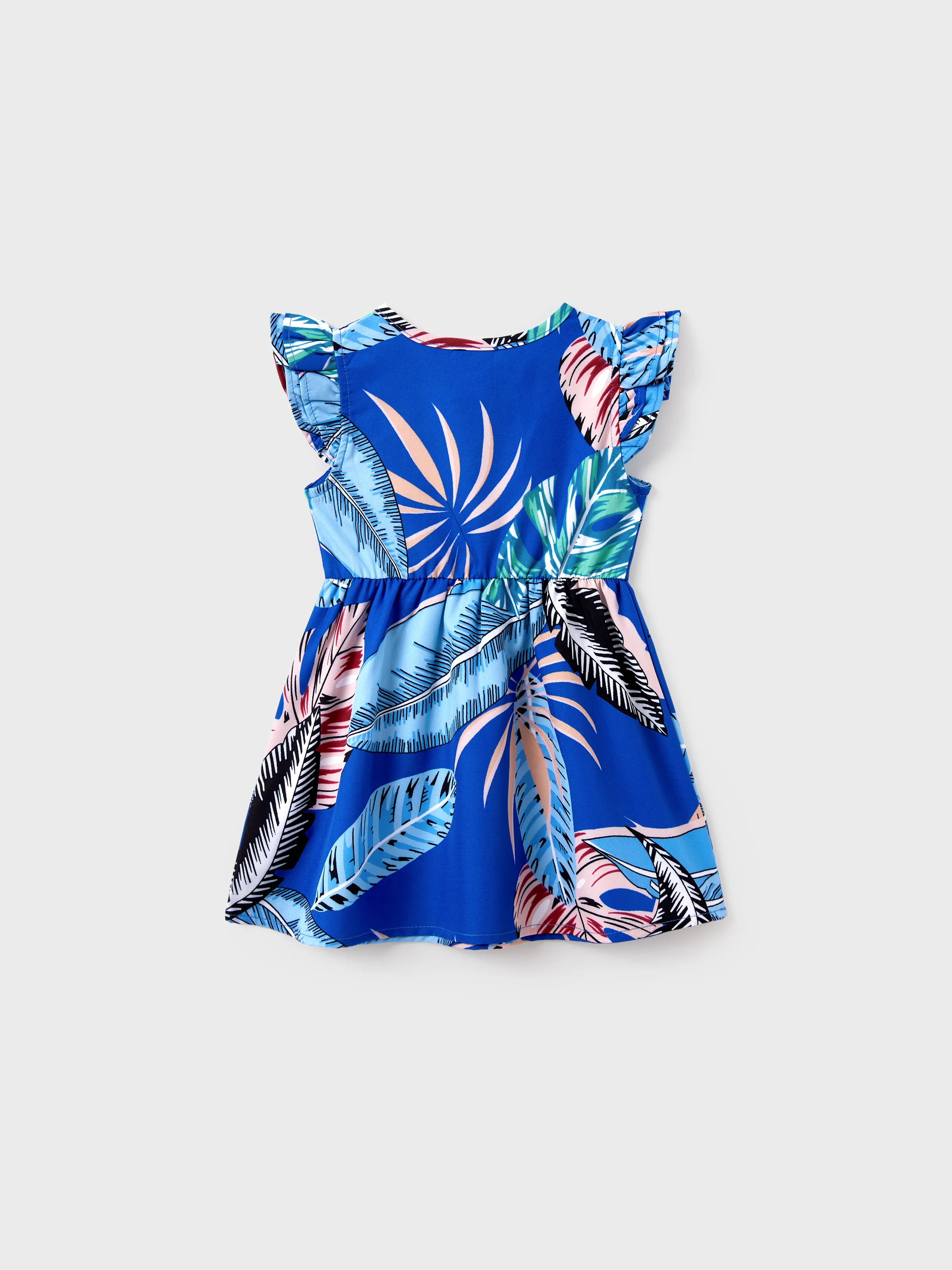Daddy & Daughter Tropical Dress & T-shirt Set – Blue Floral Print for Dad, Mom, Girls & Baby, Perfect for Summer Vacations and Family Photos Blue - Image 20