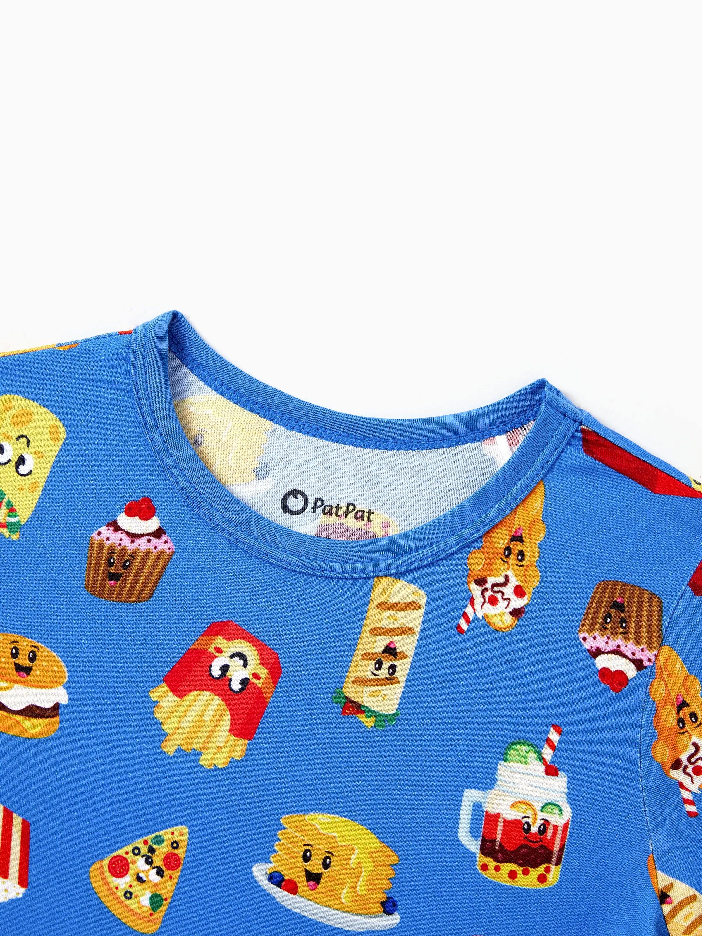 Daddy & Son Bamboo Pajamas Buttery Soft Bamboo PJs for Men Women Kids Toddler, Cute Burger & Fries Print Short Sleeve Sleepwear (Snug-Fitting for Children) Royal Blue - Image 15