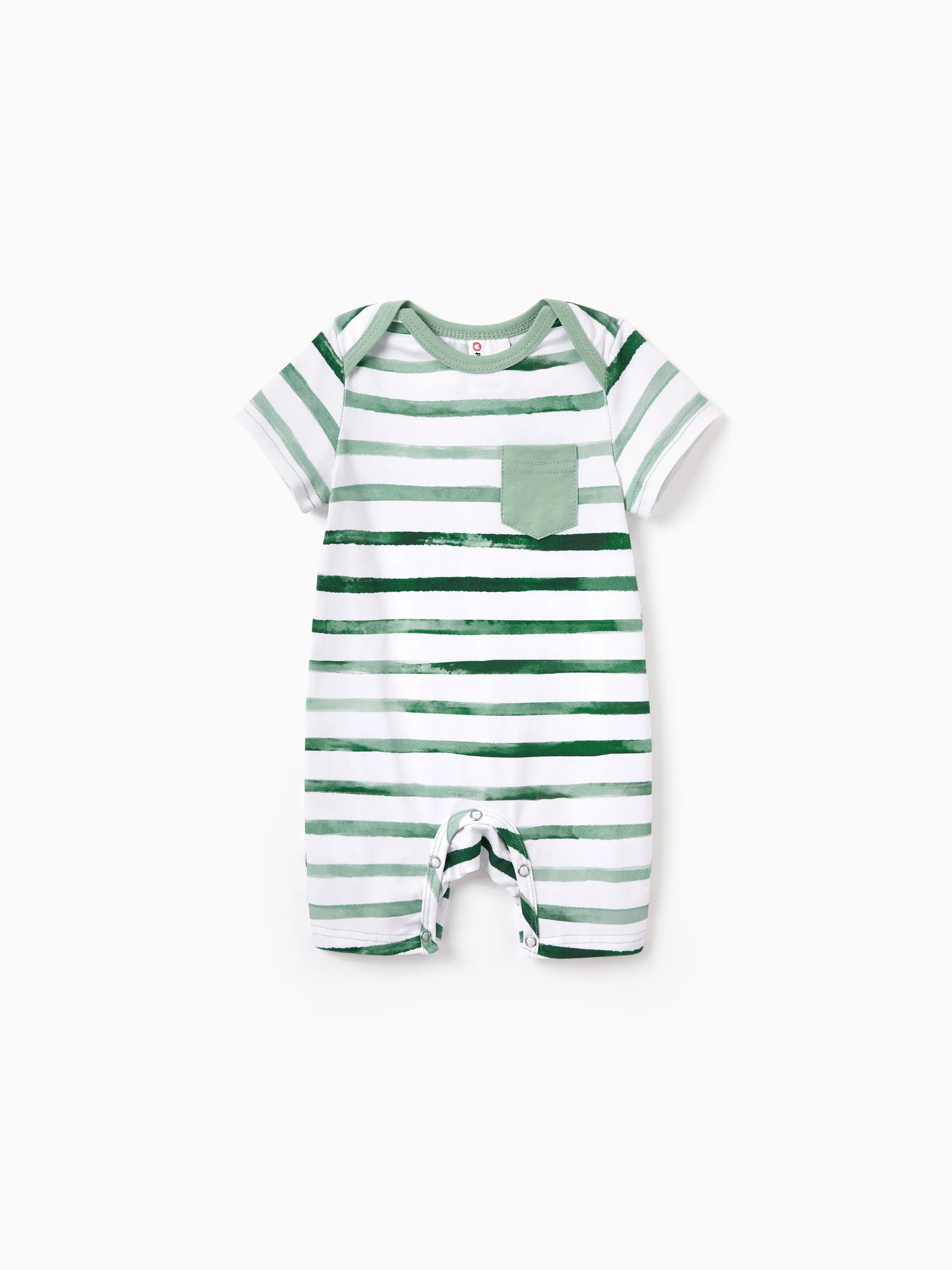 Daddy & Son Cotton Outfits Set Green Striped T-Shirt and Dress Set for Dad, Mom, Kids & Baby, Perfect for Summer Family Outings & Photos Green - Image 18