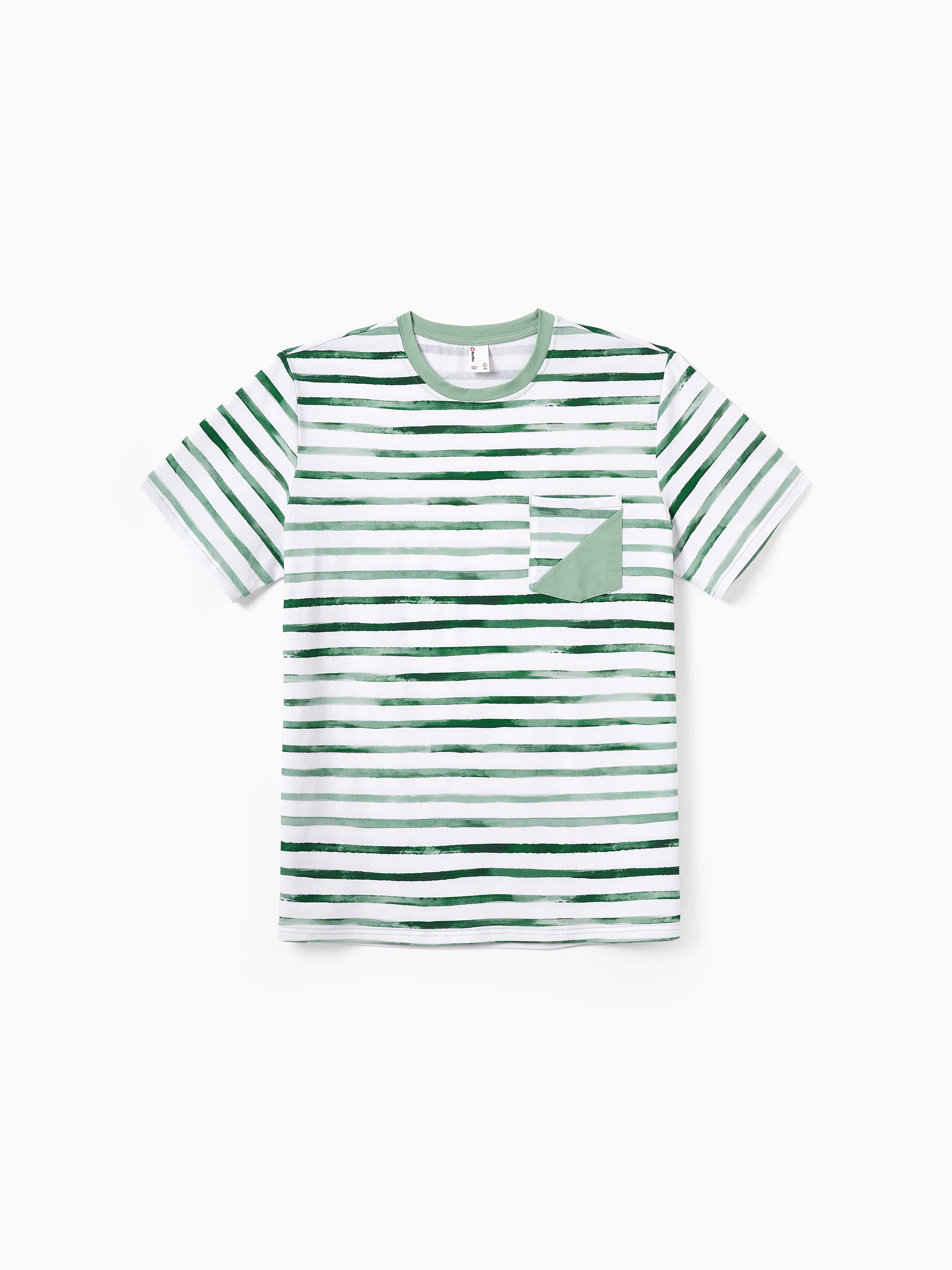 Daddy & Son Cotton Outfits Set Green Striped T-Shirt and Dress Set for Dad, Mom, Kids & Baby, Perfect for Summer Family Outings & Photos Green - Image 6