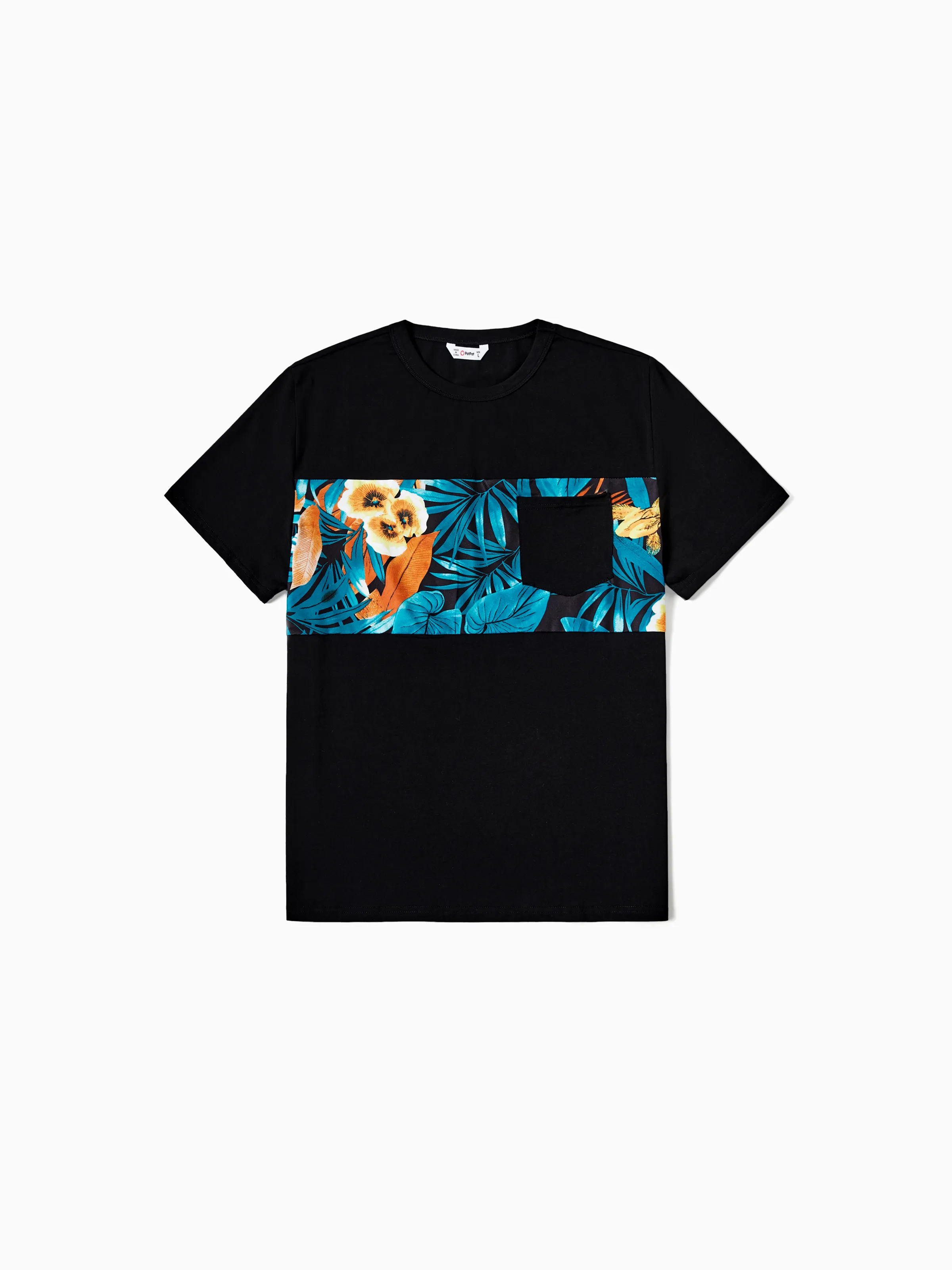 Daddy & Son Floral Panel T-shirt Sets Black - Image 3