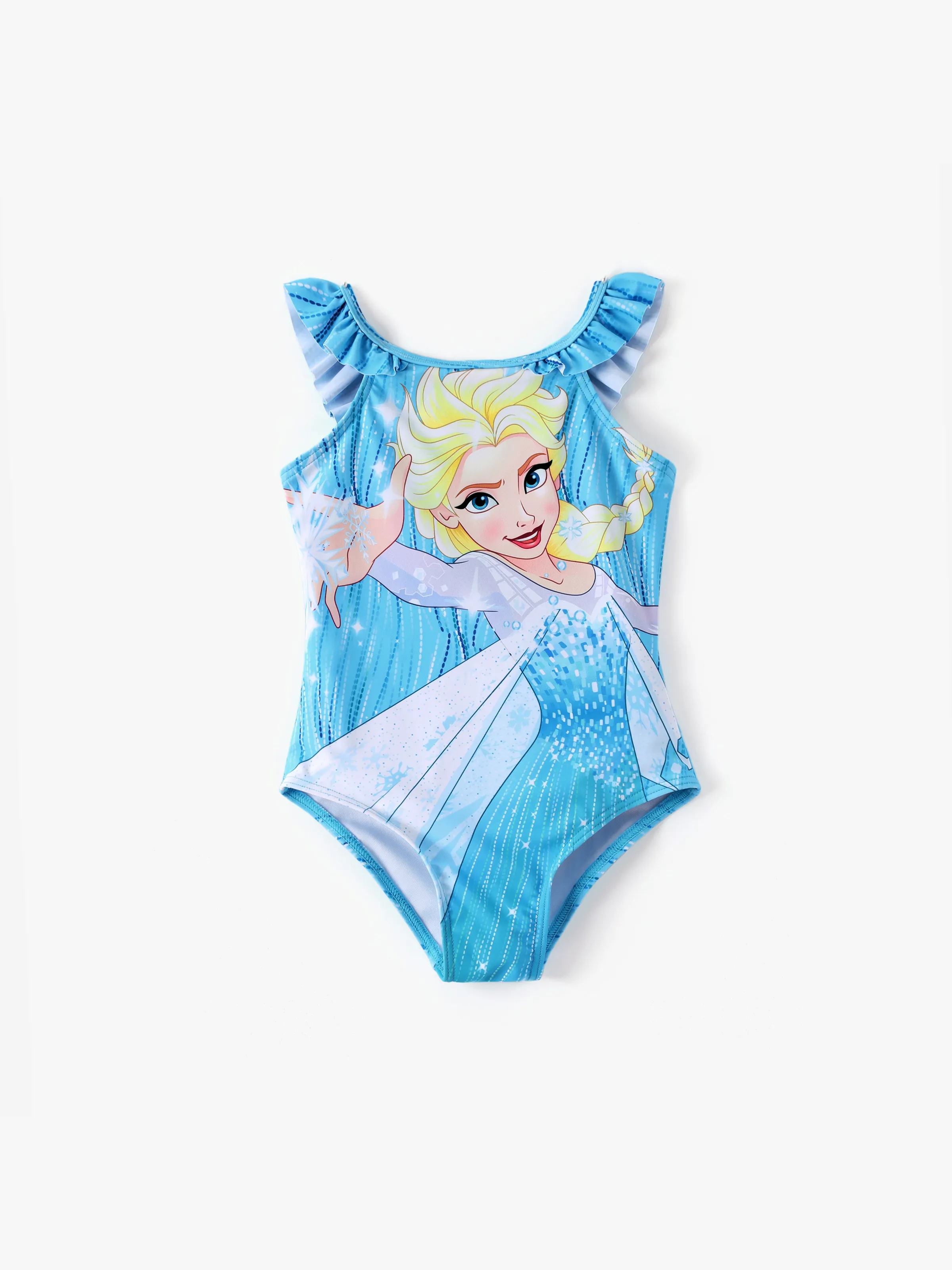 Disney Frozen Toddler/Kid Girl Elsa UPF50+ Ruffled Straps Swimsuit Blue