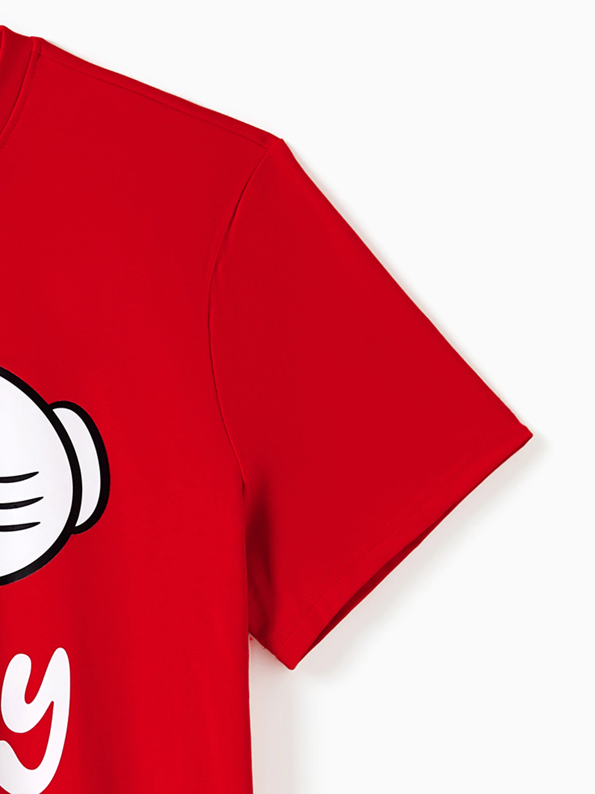 Disney Mickey and Friends Daddy & Daughter Funny Gesture Cotton T-shirt/Dress/Romper for Gift Red - Image 5