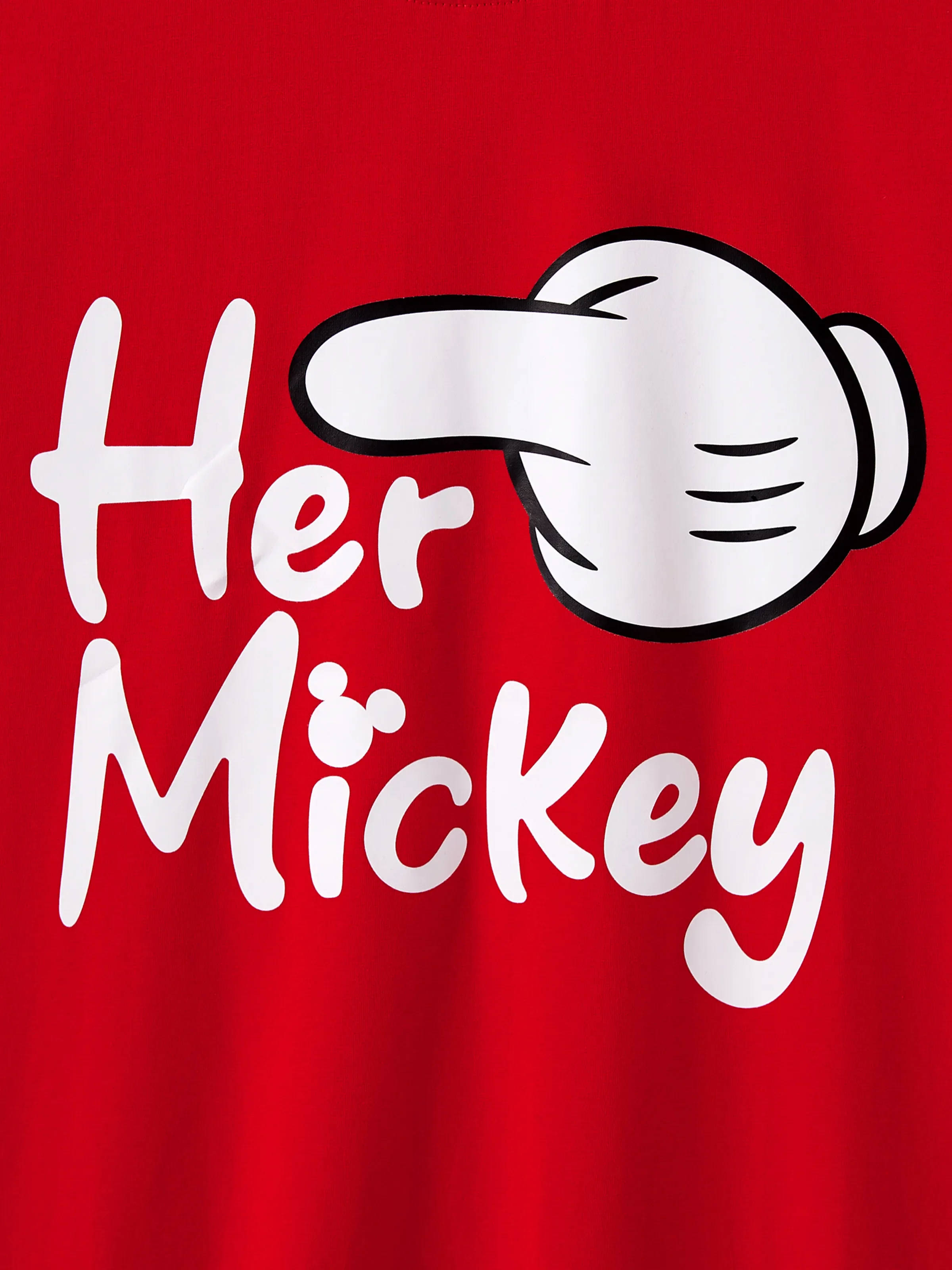 Disney Mickey and Friends Daddy & Son Funny Gesture Cotton T-shirt for Gift Red - Image 7