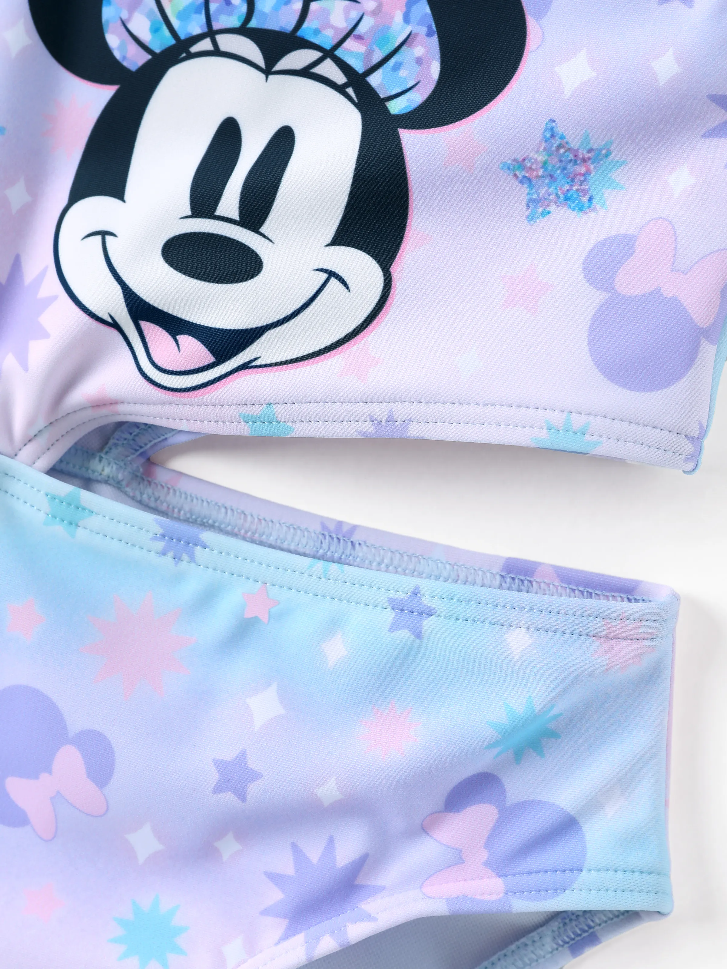 Disney Mickey and Friends Toddler/Kid Girl Minnie Mouse UPF50+ Polka Dots One-shoulder Strap Swimsuit Multi-color - Image 5