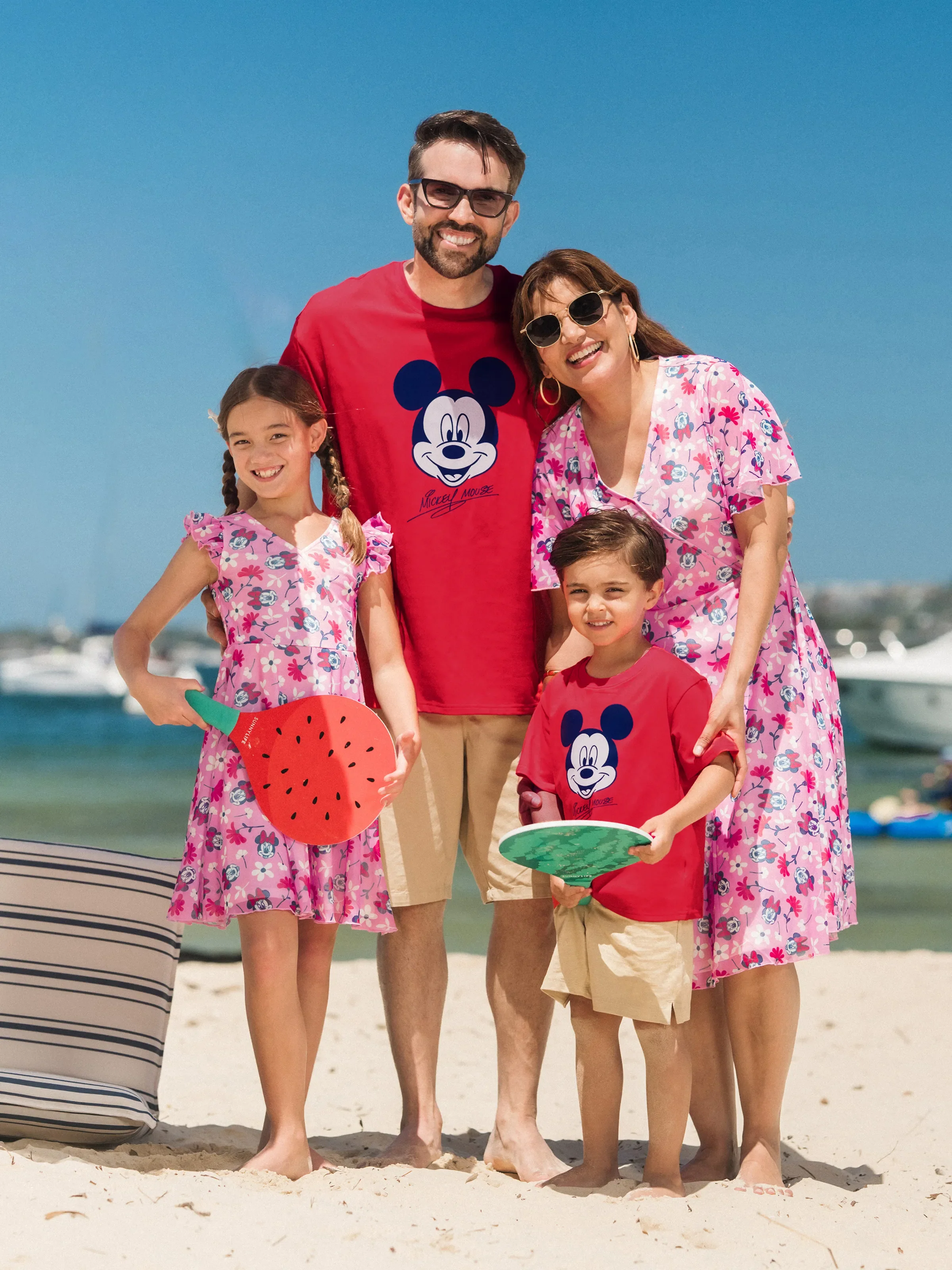 Disney Mickey & Friends Family Matching Mickey & Minnie Mouse floral-themed sets Red - Image 2