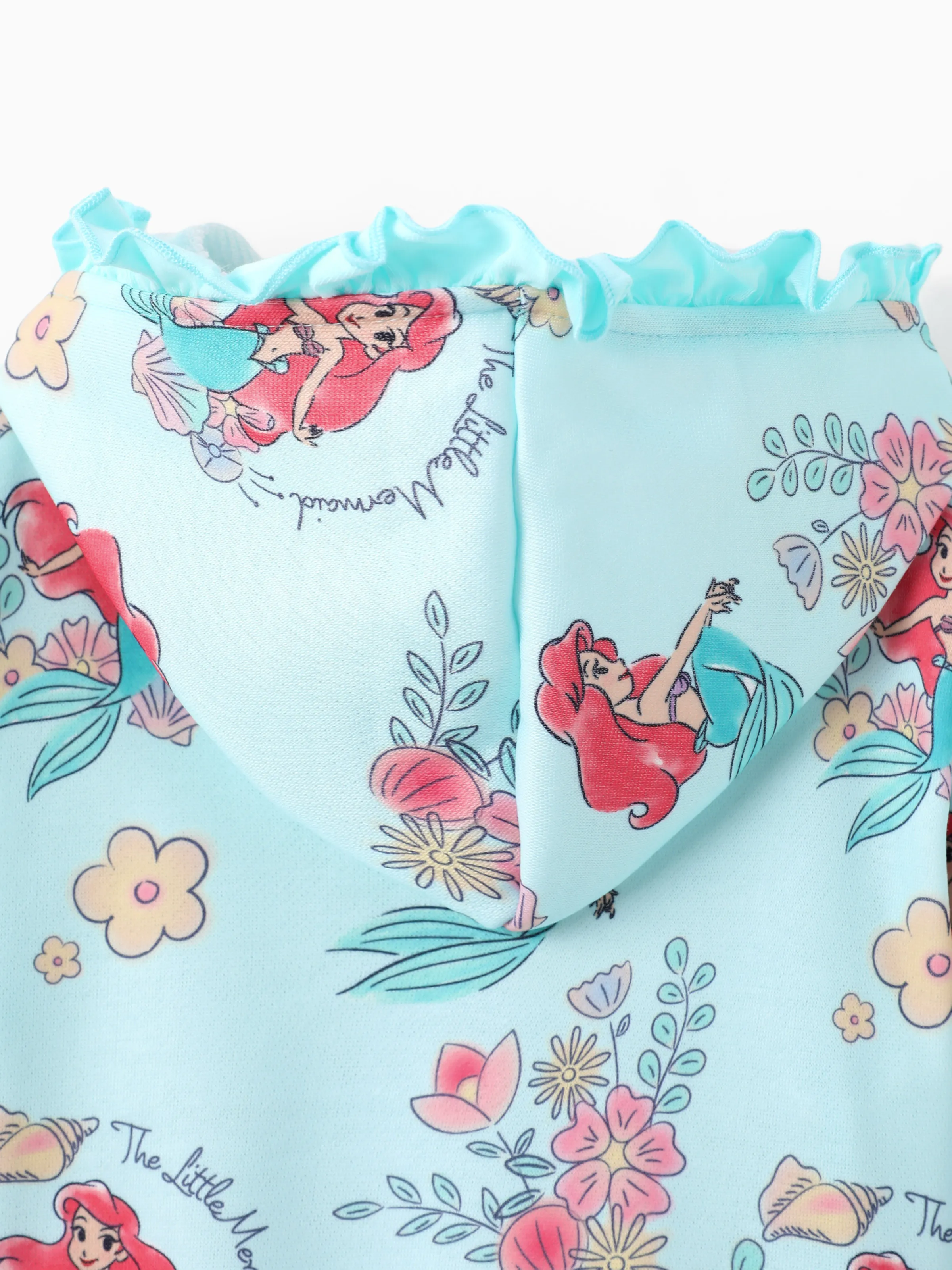 Disney Princess Baby/Toddler Girl Ariel Floral Pattern Ruffled Hooded Jacket
Green - Image 3