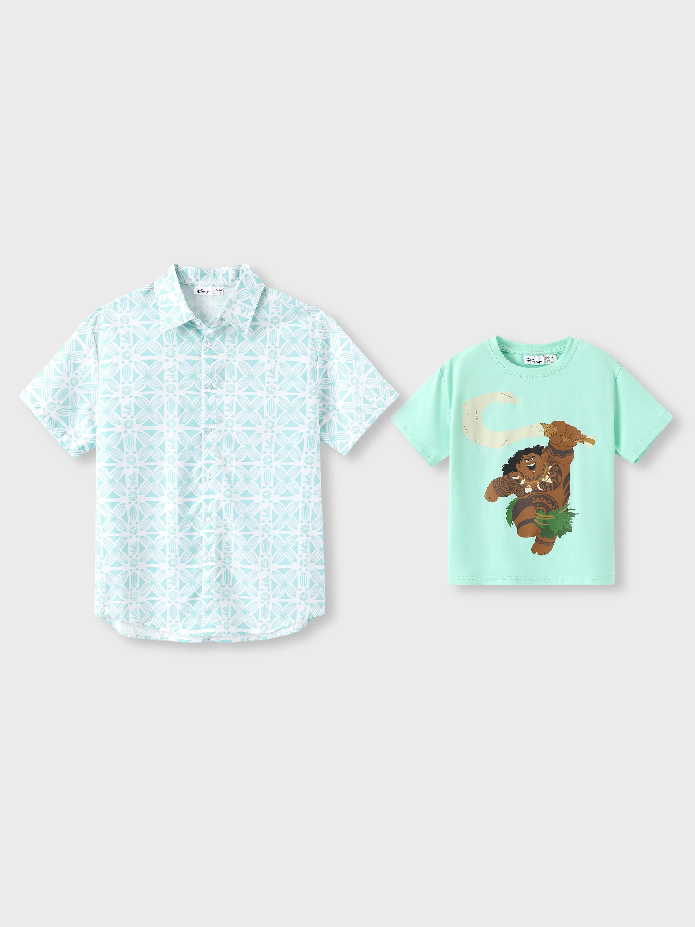 Disney Princess Daddy & Son Moana Shirt Green