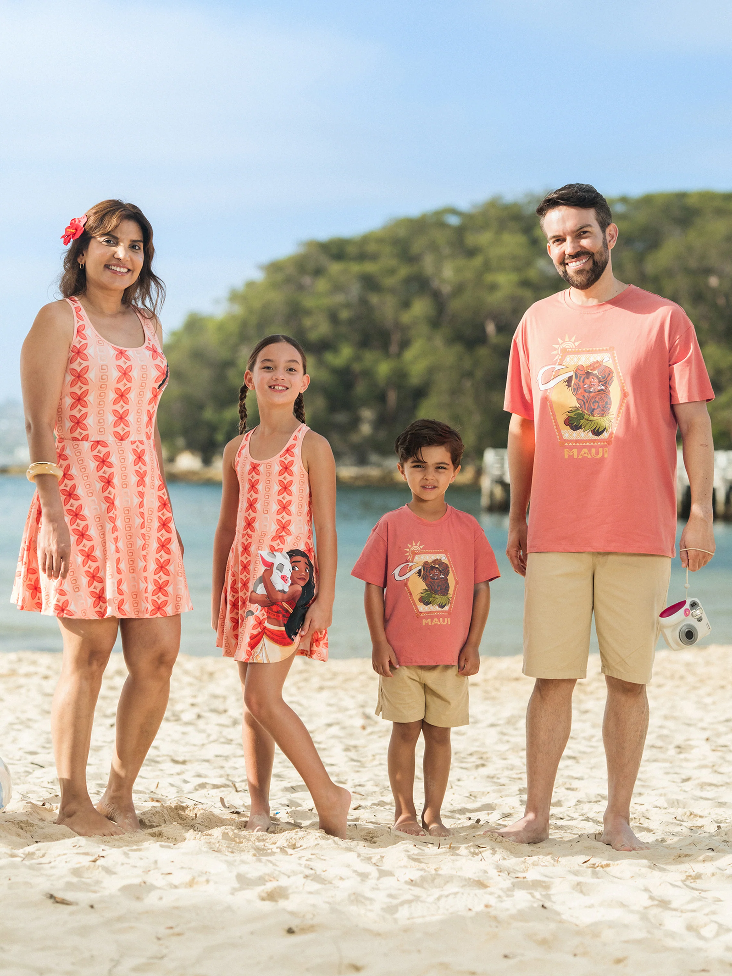 Disney Princess Daddy & Son Moana Sporty Dress/ Cotton Top Orange - Image 2