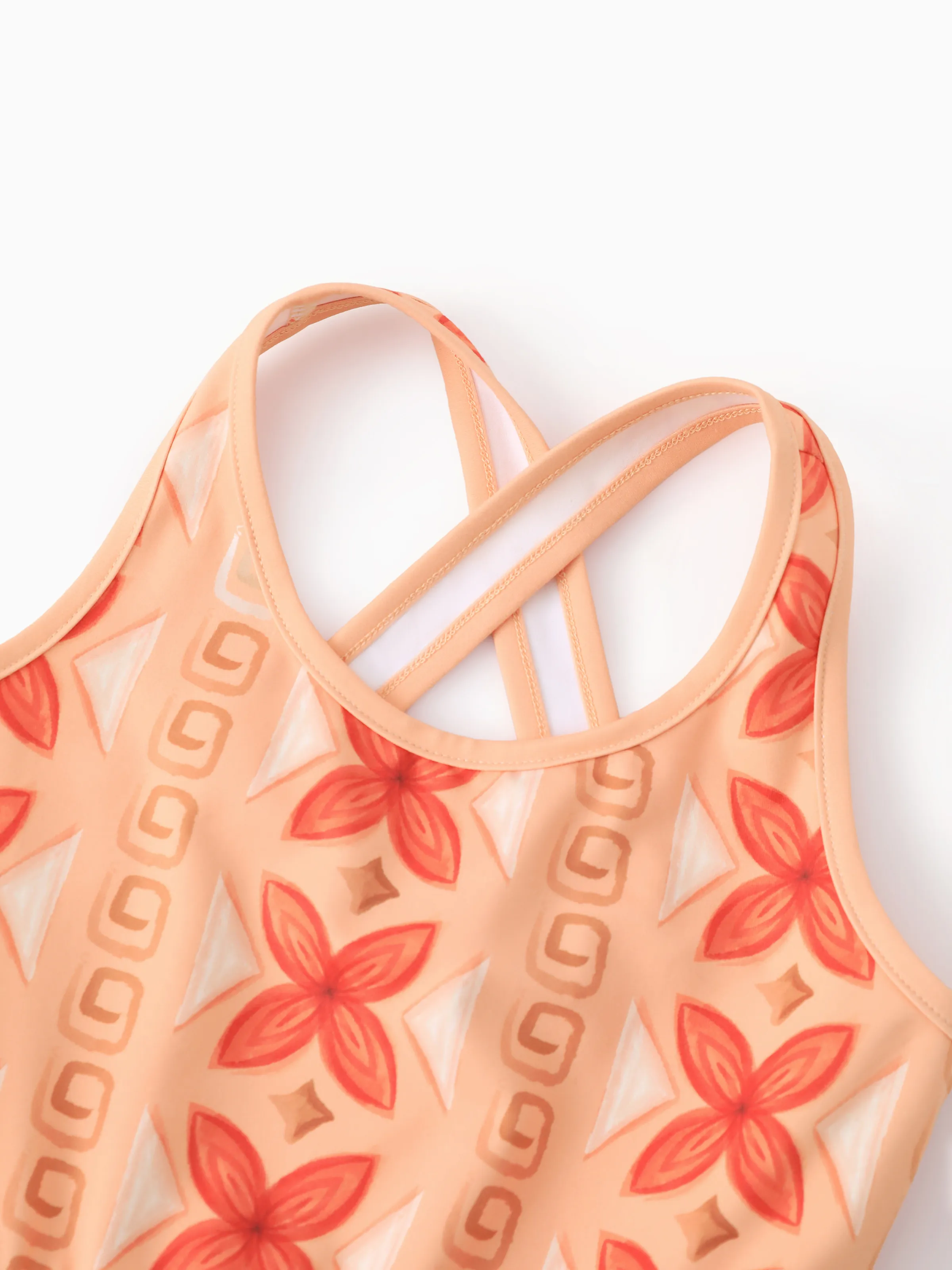 Disney Princess Mommy & me Moana Sporty Dress with Built-in Shorts & Pockets/ Cotton Top Orange - Image 12