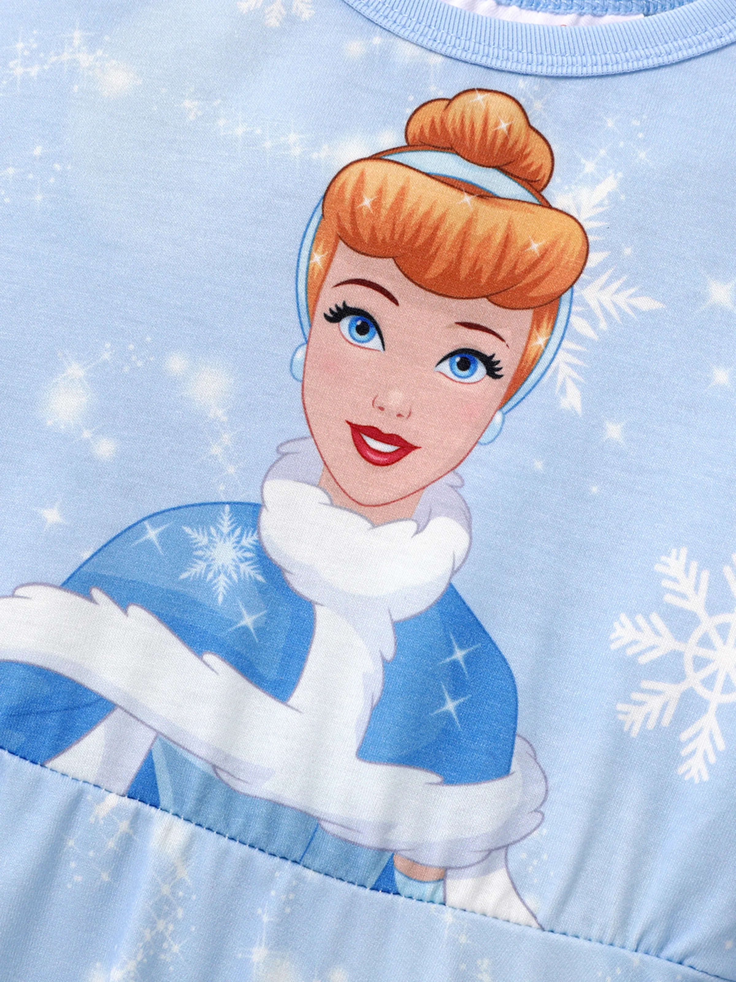 Disney Princess Toddler Girl Naia™ Cinderella Print Dress and Hooded Allover Snowflake Print Cloak Set Blue - Image 2