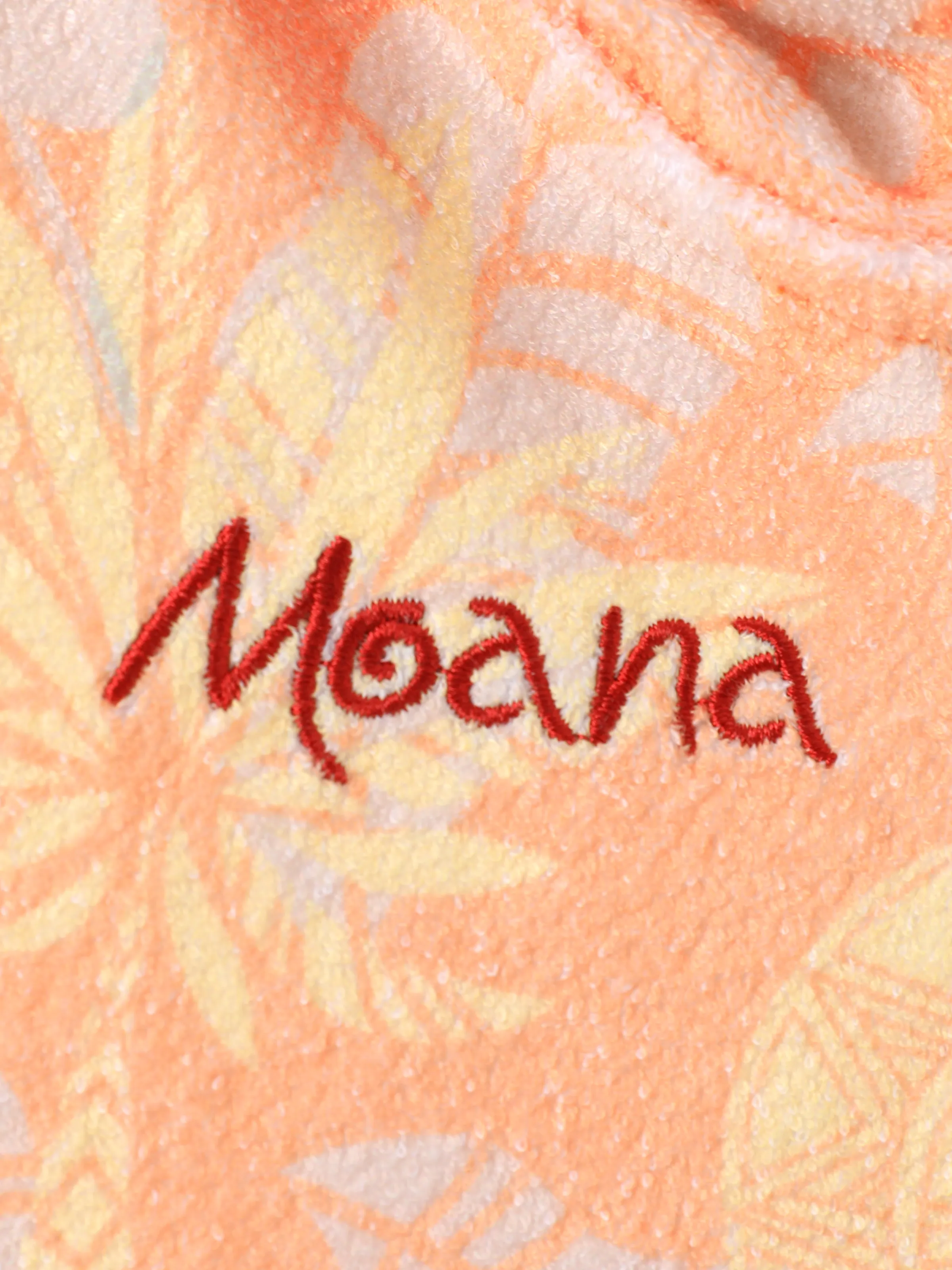 Disney Princess Toddler/Kid Girl Moana Palm Allover Print Hooded Zipper Ruffle-hem Swim Cover-up Orange - Image 2