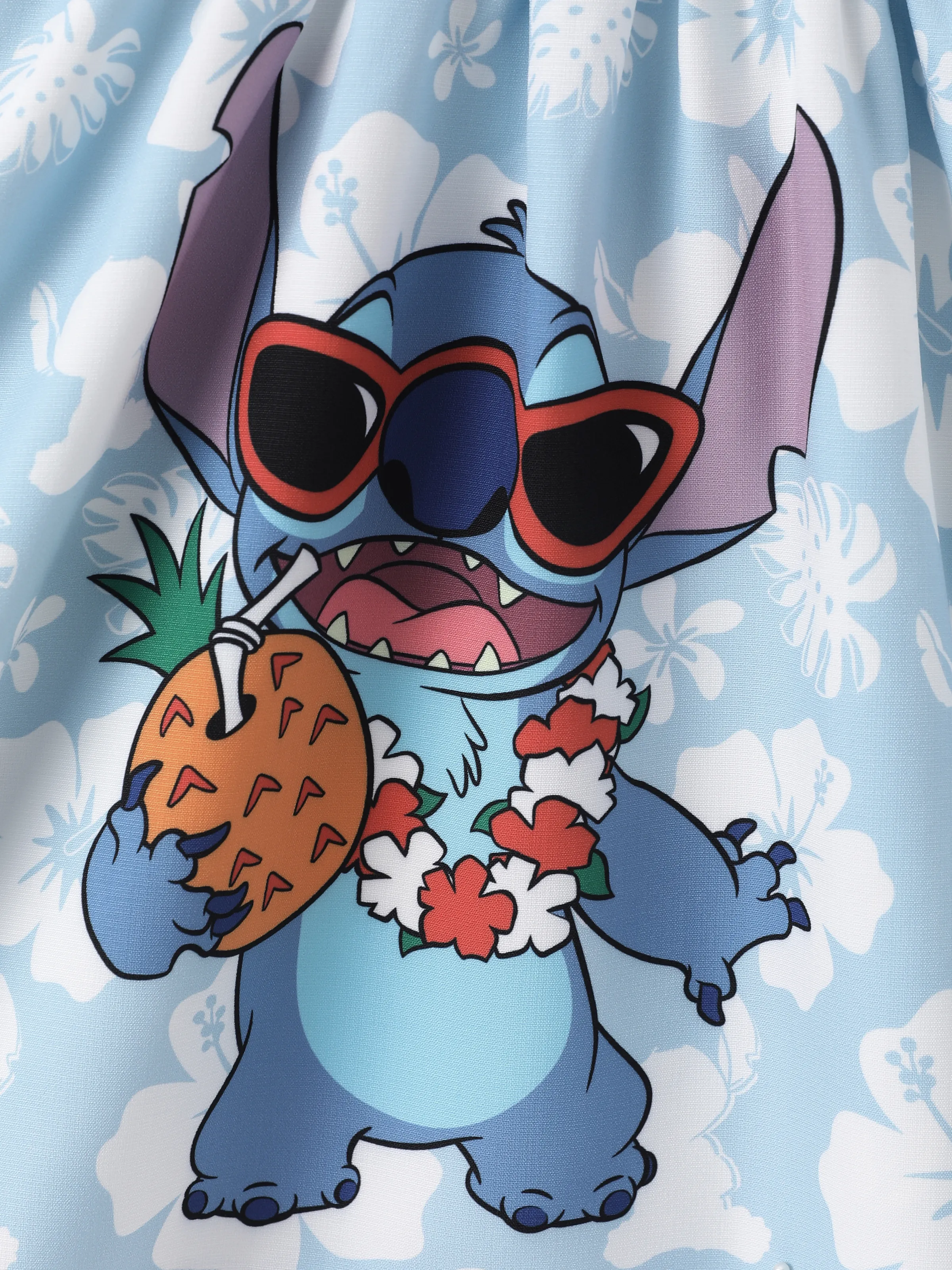 Disney Stitch Matching Family Tropical Floral Jumpsuit/ Dress/ Shirt Light Blue - Image 13