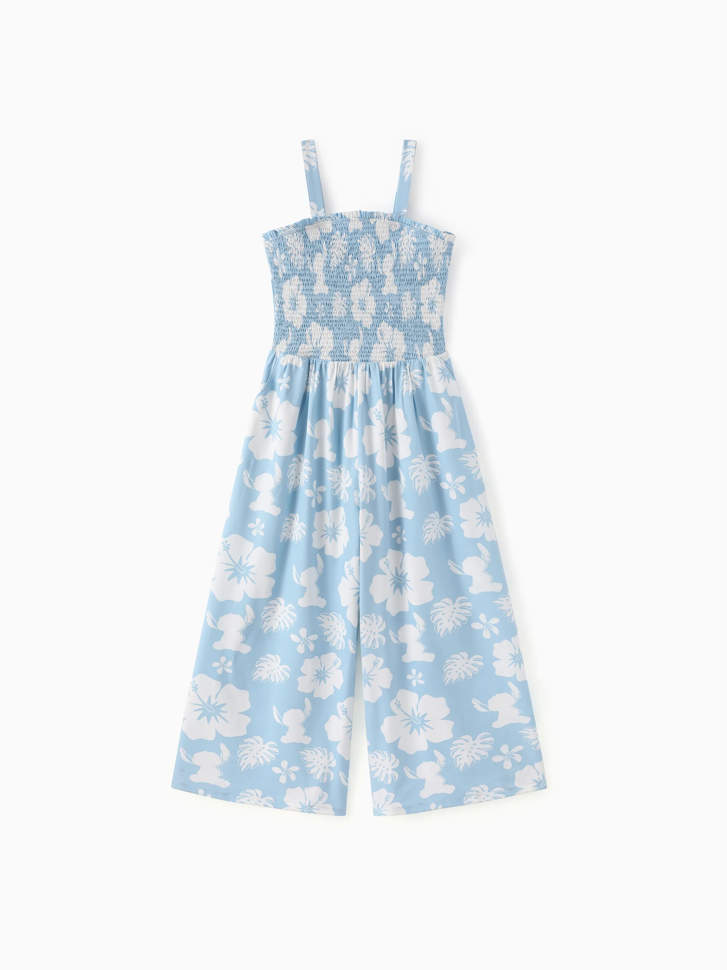 Disney Stitch Matching Family Tropical Floral Jumpsuit/ Dress/ Shirt Light Blue - Image 6