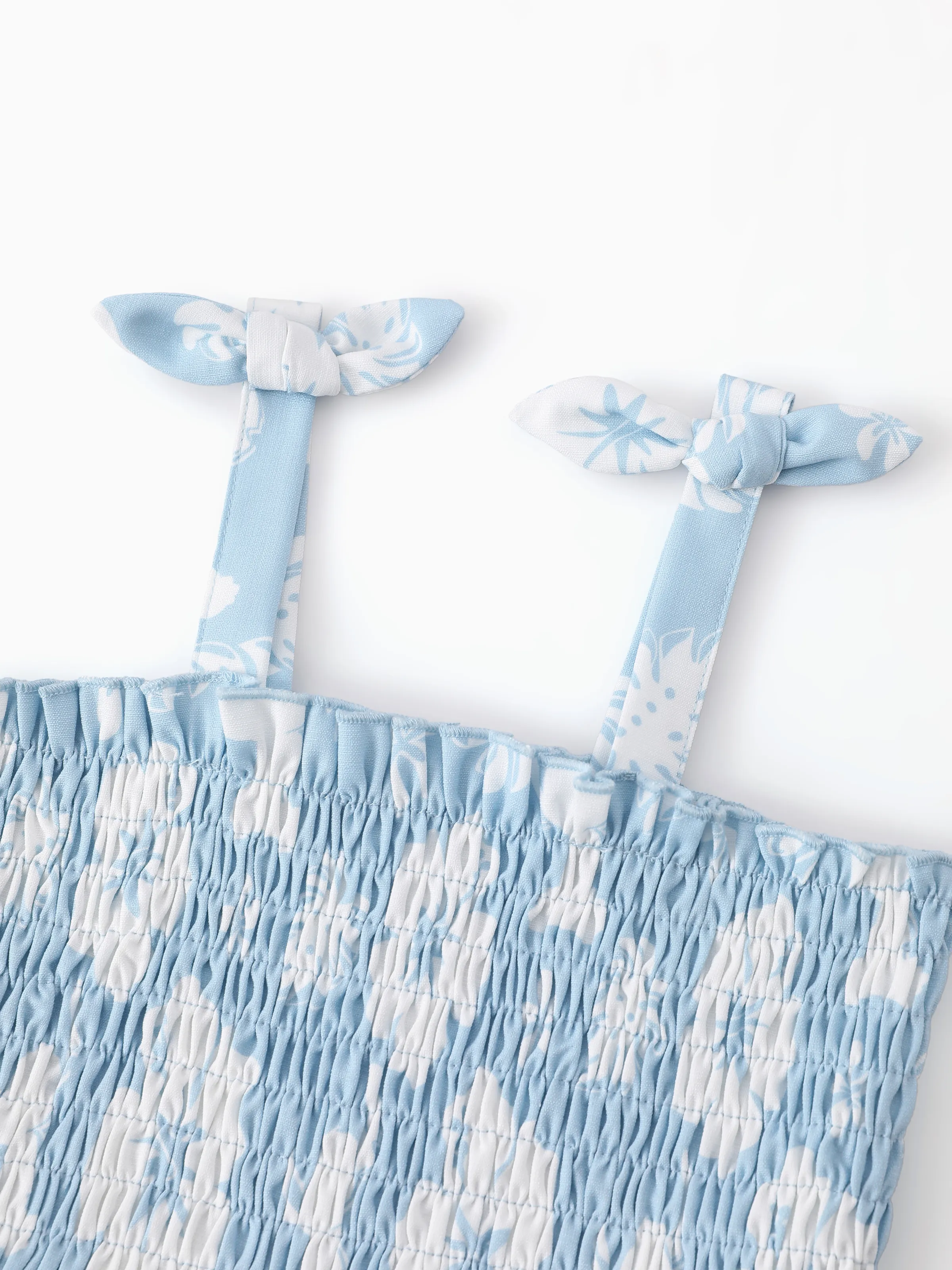 Disney Stitch Toddler/Kid Girl Tropical Floral Dress Light Blue - Image 7