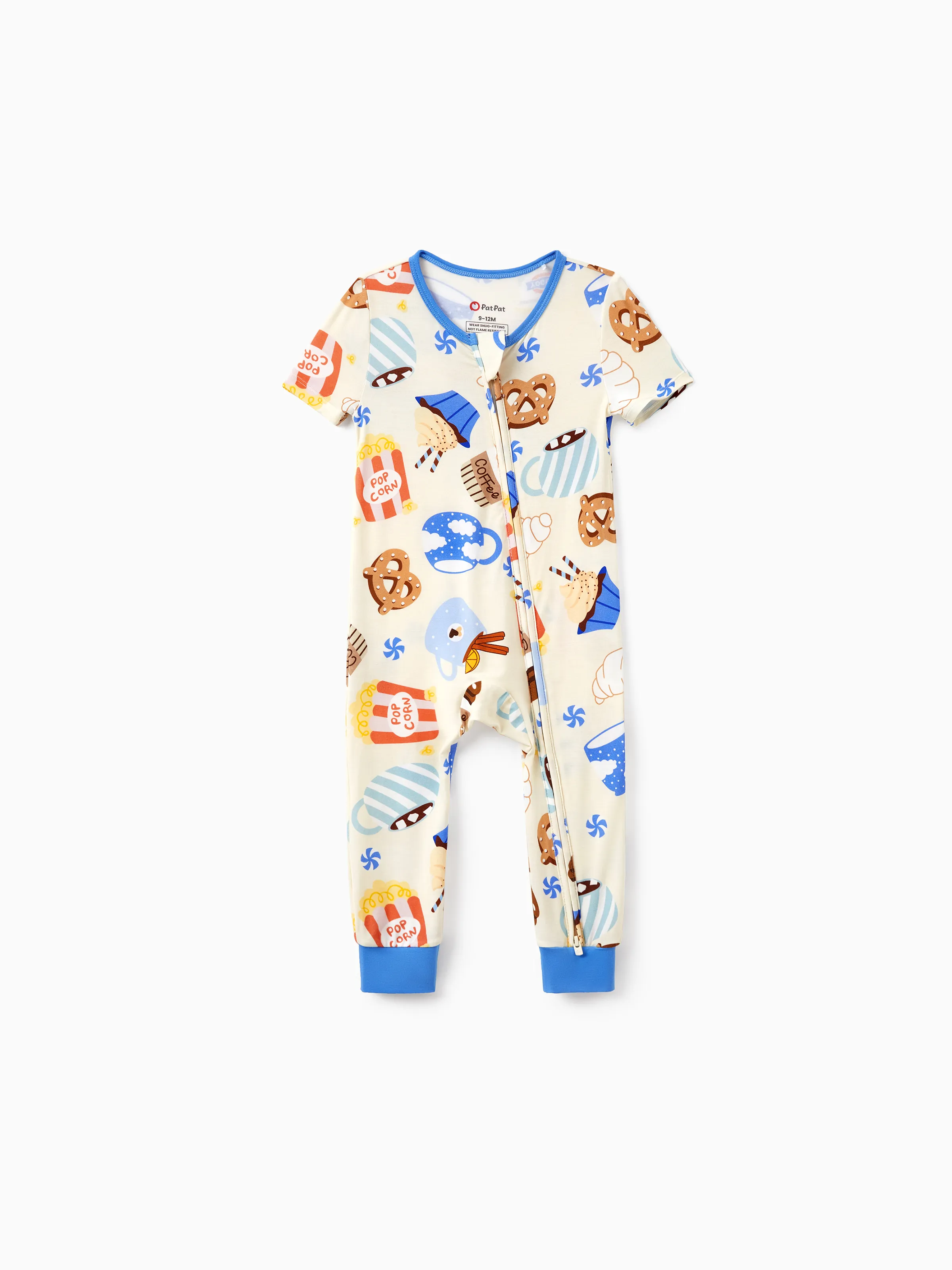Family Matching Bamboo Pajamas Buttery Soft Bamboo Viscose PJs for Men Women Kids Toddler Baby, Cozy Dessert Print Short-sleeve Sleepwear Blue - Image 17