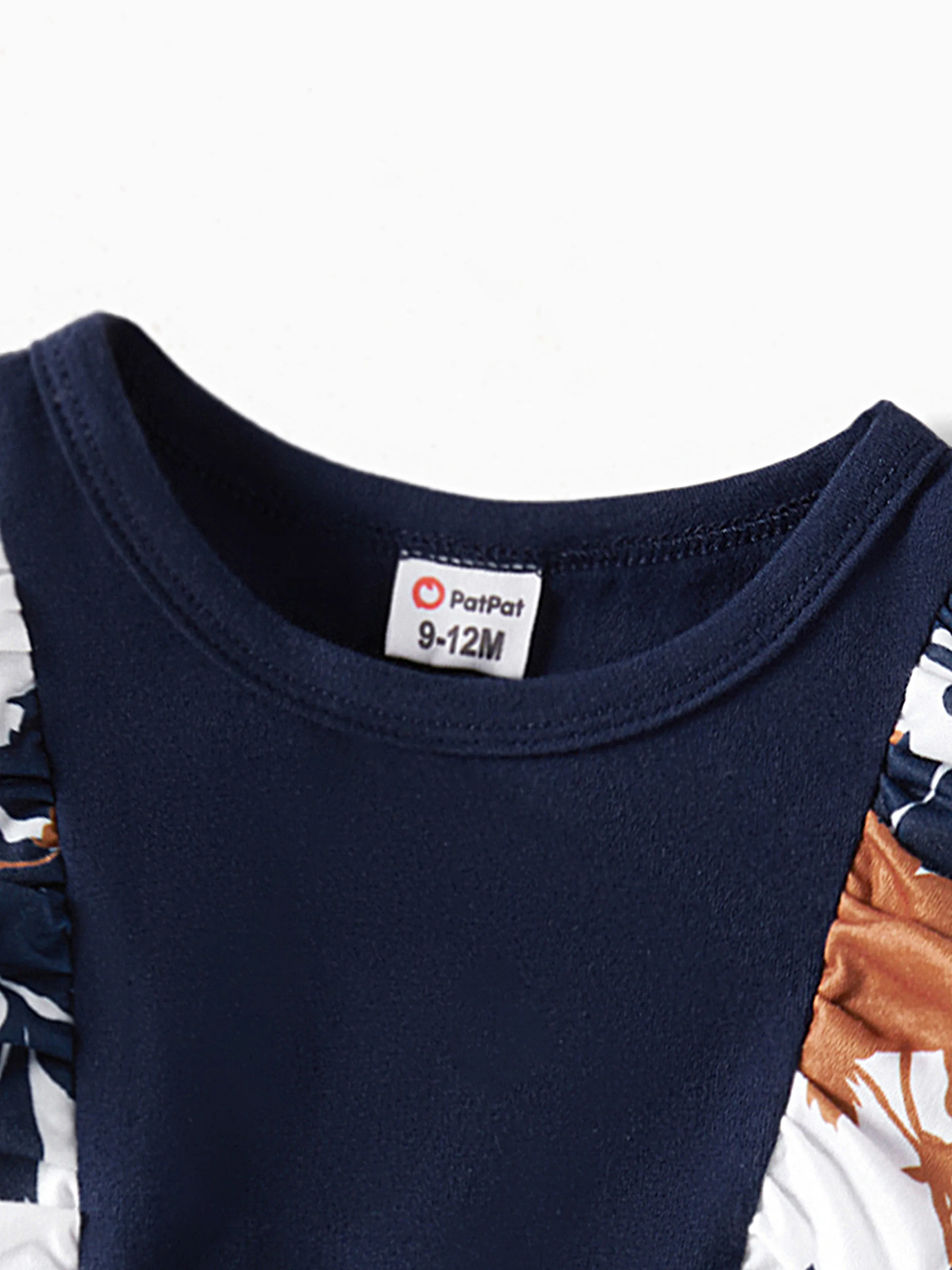 Family Matching Casual Dress or T-Shirt, Solid Color, Fabric Stitching royalblue - Image 15