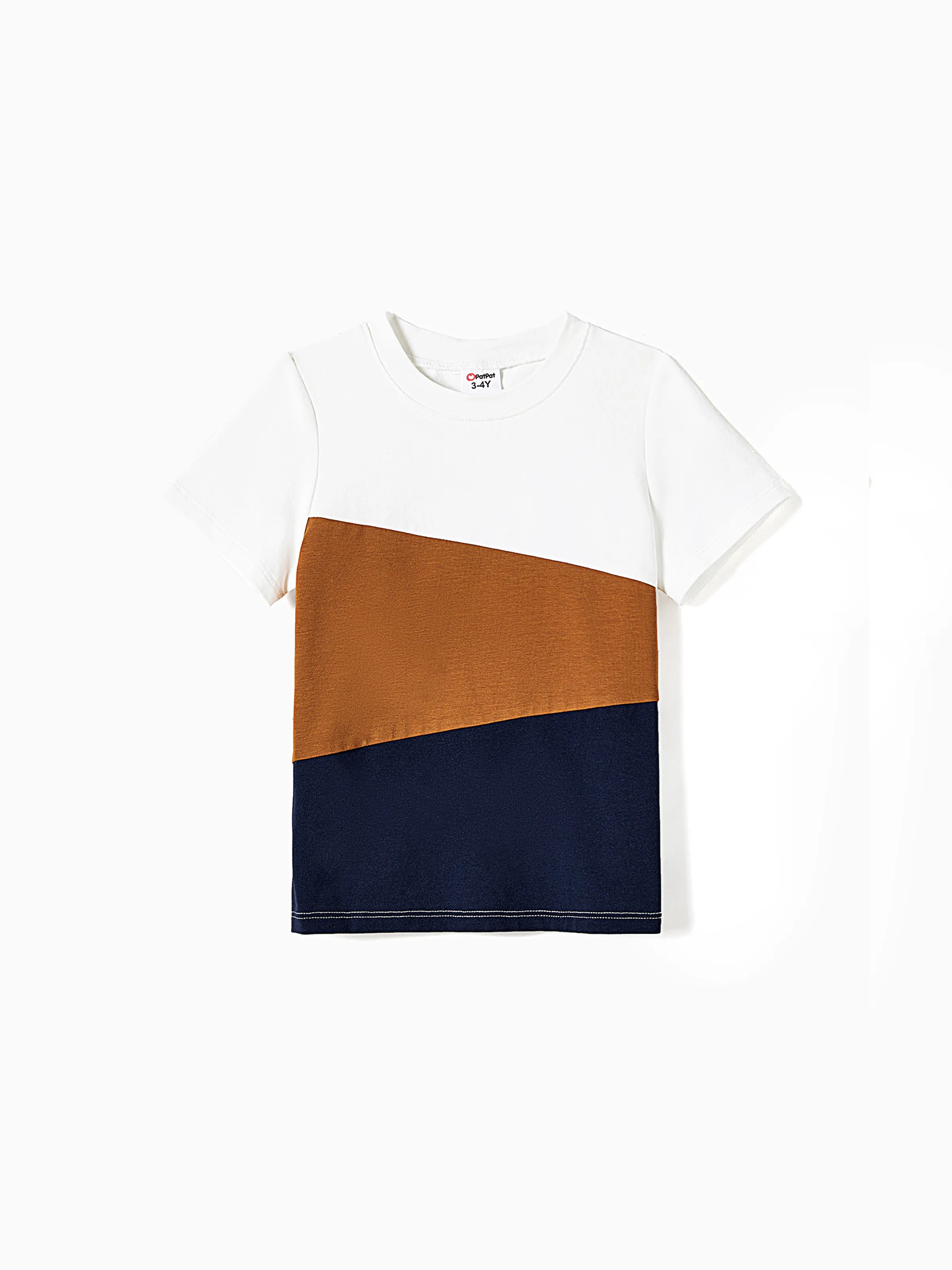 Family Matching Casual Dress or T-Shirt, Solid Color, Fabric Stitching royalblue - Image 17