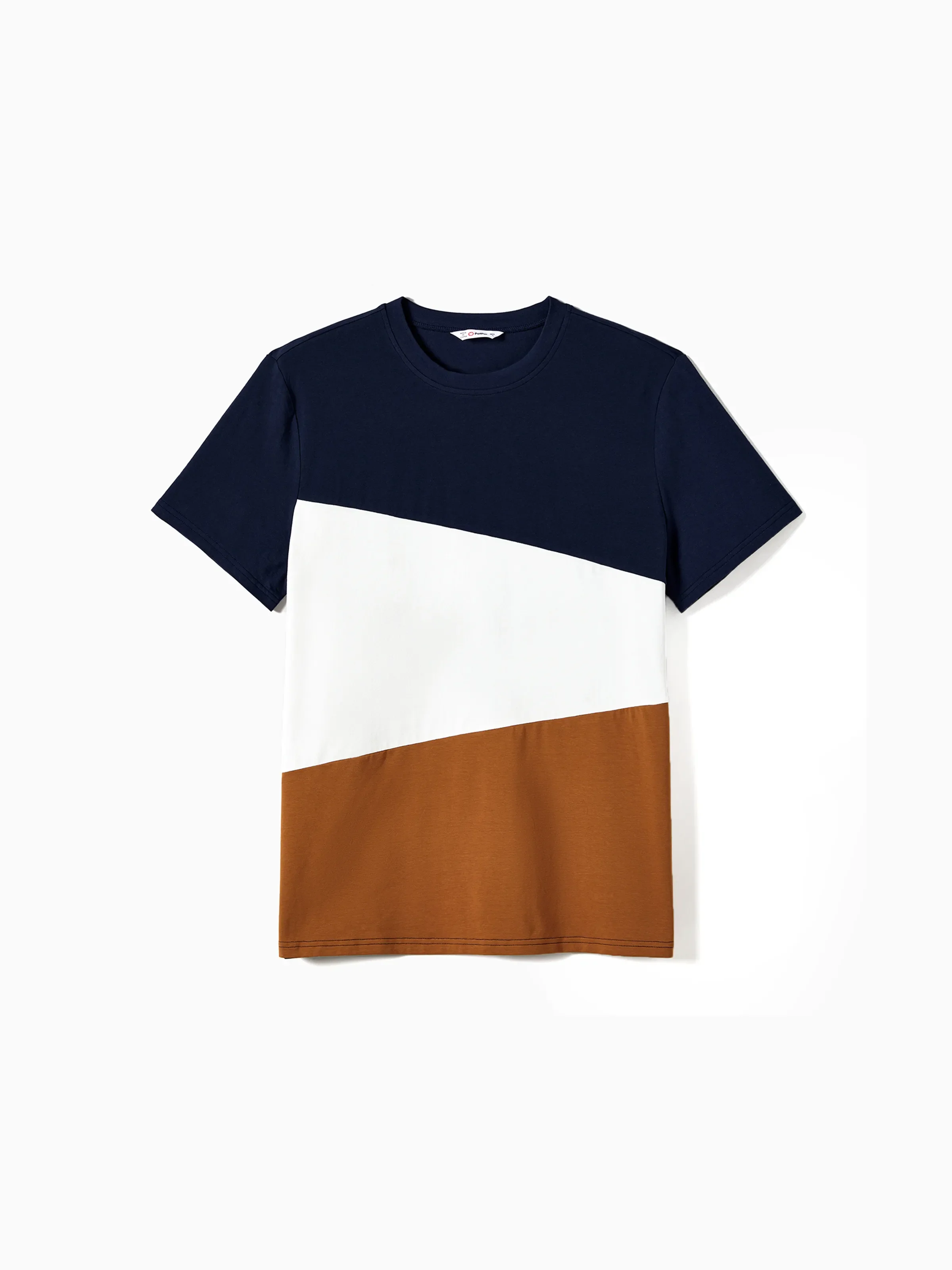 Family Matching Casual Dress or T-Shirt, Solid Color, Fabric Stitching royalblue - Image 20