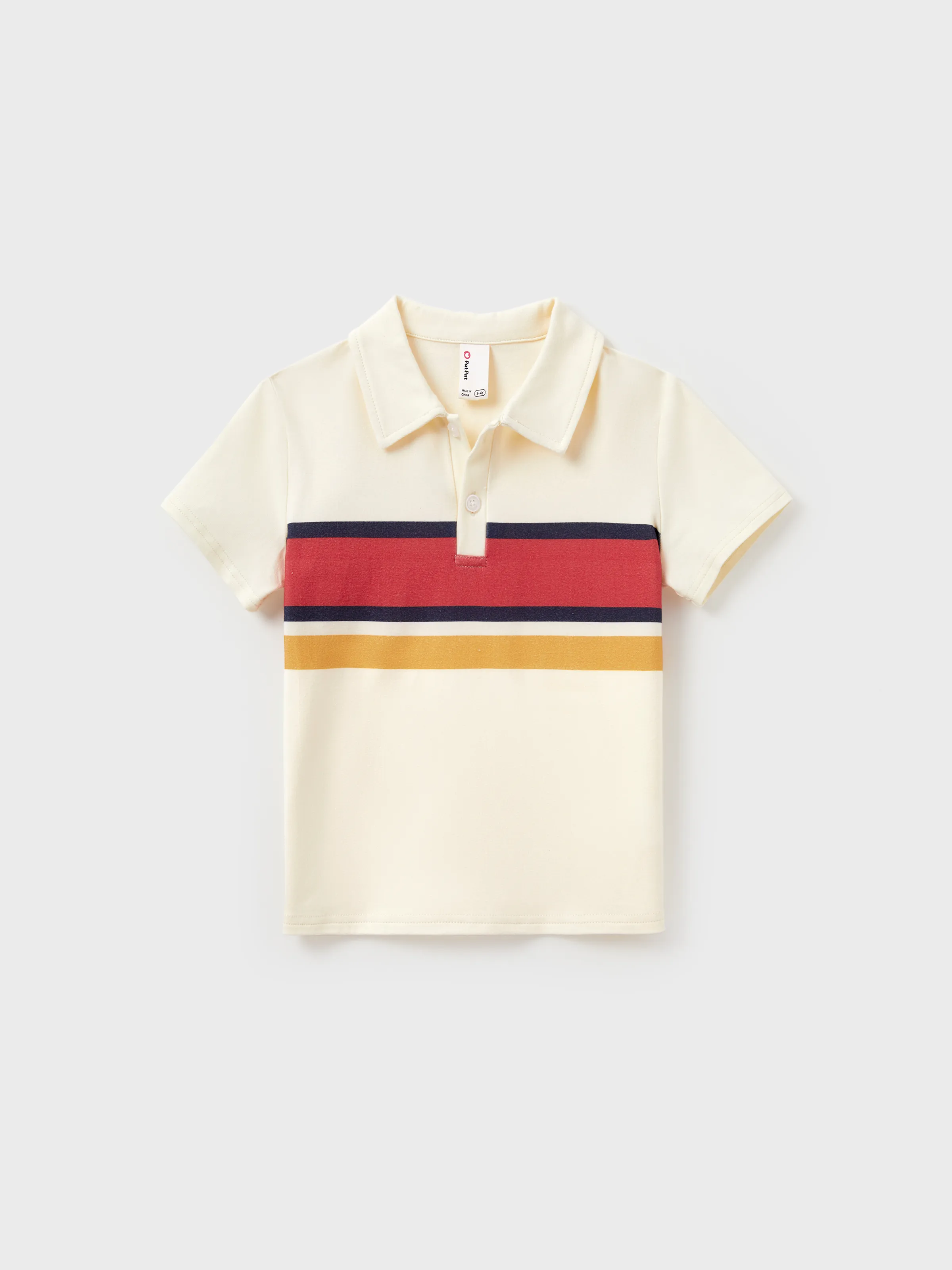 Family Matching Casual Outfit Colorblock Polo Collar T-shirt or Floral Print Flutter Sleeveless Dress Set Orange red - Image 12