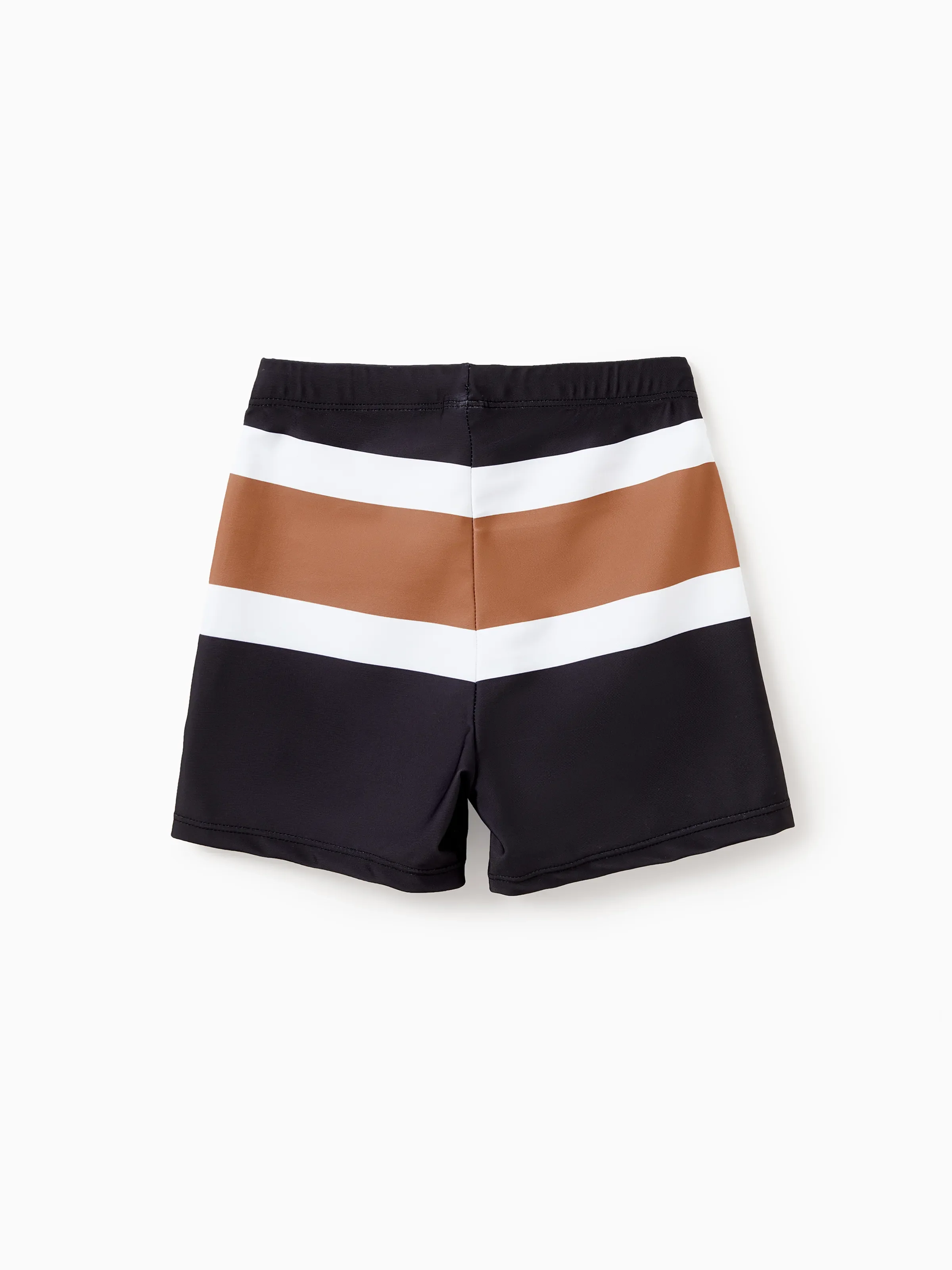 Family Matching Color Block Swimsuits Striped Bikini & Swim Trunks Set Color block - Image 13