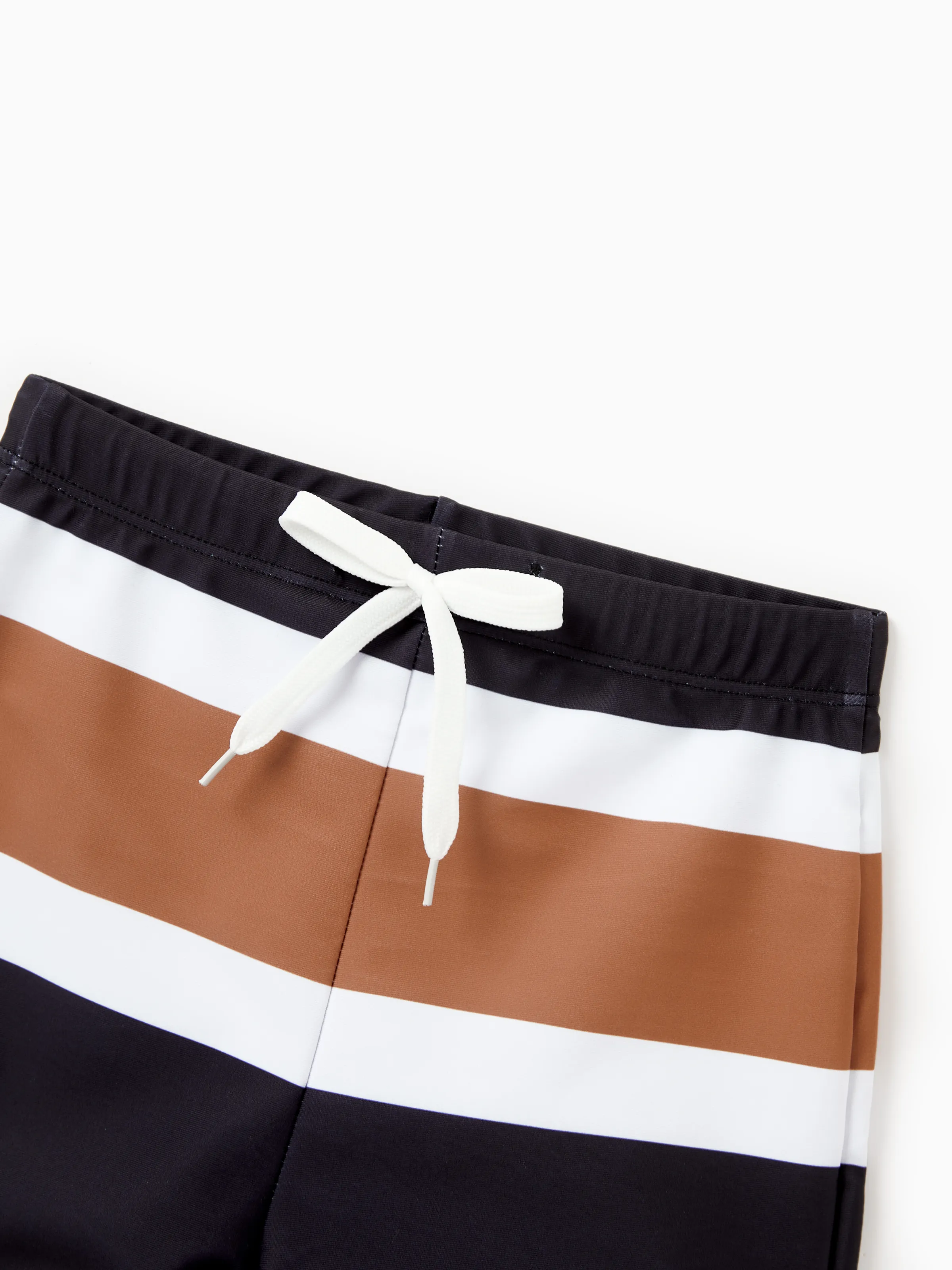 Family Matching Color Block Swimsuits Striped Bikini & Swim Trunks Set Color block - Image 14