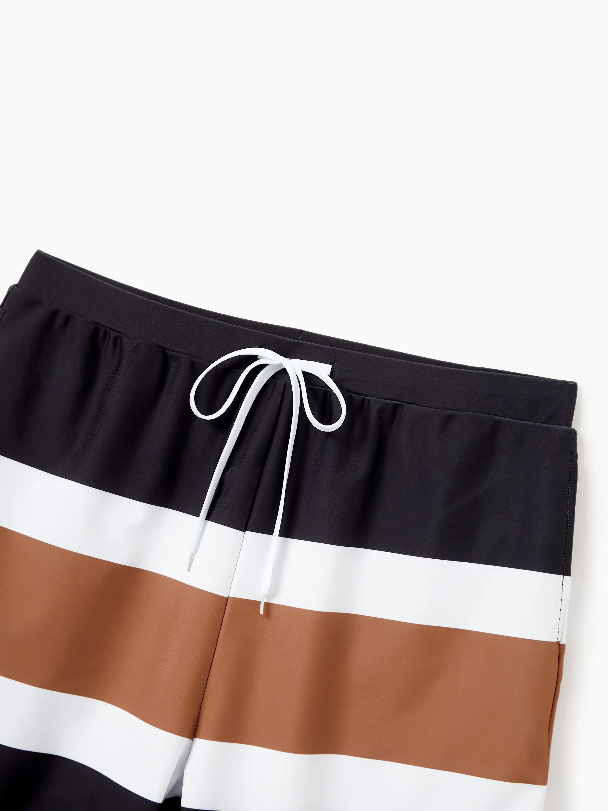 Family Matching Color Block Swimsuits Striped Bikini & Swim Trunks Set Color block - Image 19