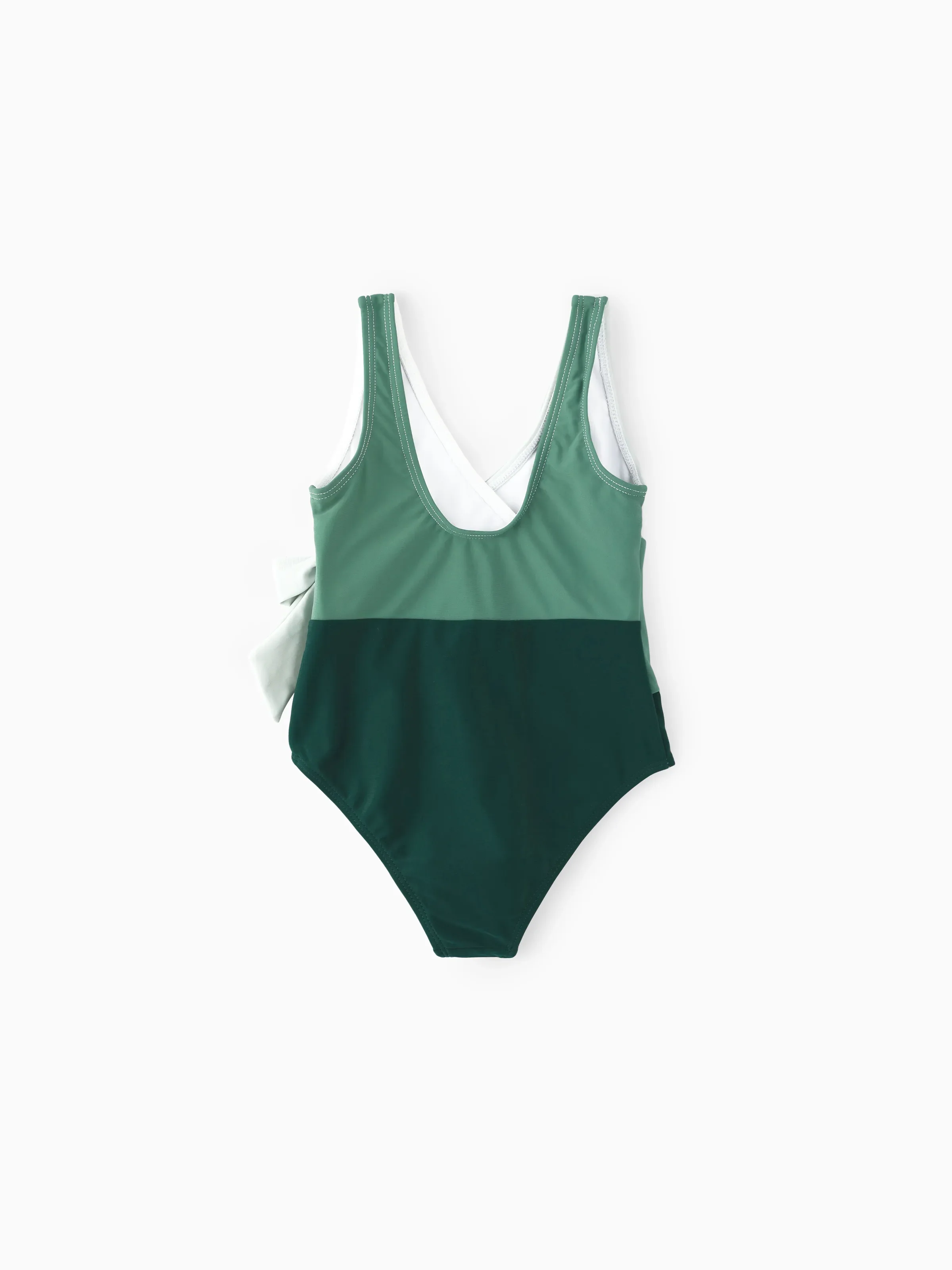 Family Matching Colorblock Swim Trunks or Wrap Side V-Neck Swimsuit MultiColour - Image 6