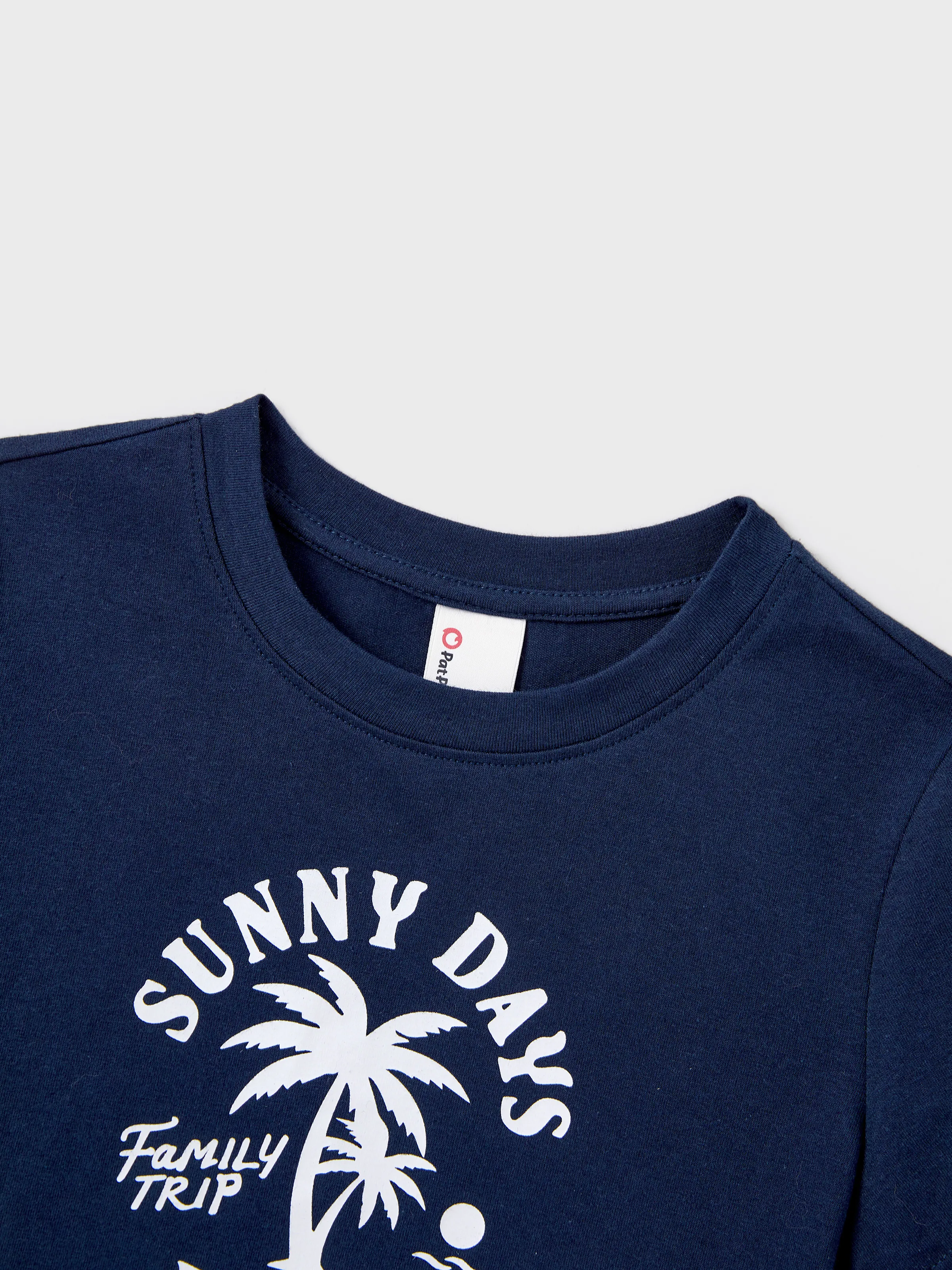 Family Matching Cotton T-Shirt & Dress Set – Sunny Days Palm Print for Dad, Mom, Baby & Toddler, Perfect for Summer Vacations & Family Outings Tibetan blue - Image 19